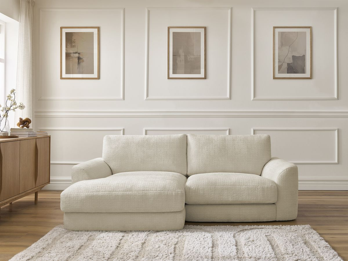 Bobochic Leonore Ecksofa Strukturstoff Beige Ecke links