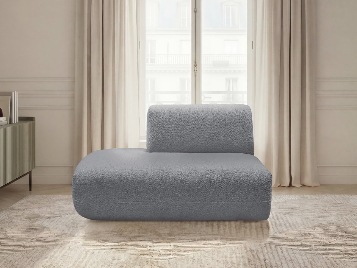 Bobochic Anda Sofamodul 2-Sitzer Chenille Grau Ecke links