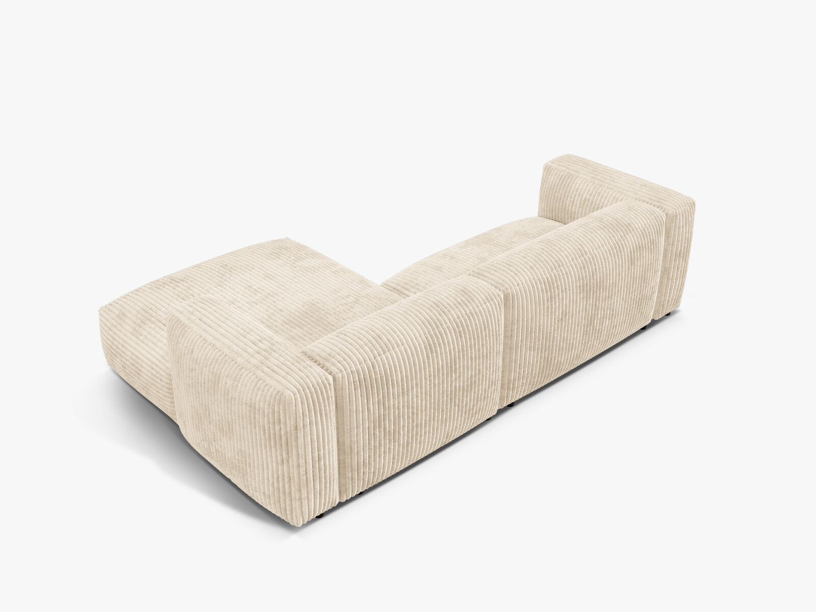 Micadoni Ecksofa Martina 2-Sitzer Rechts Kord Tilia Helles Beige