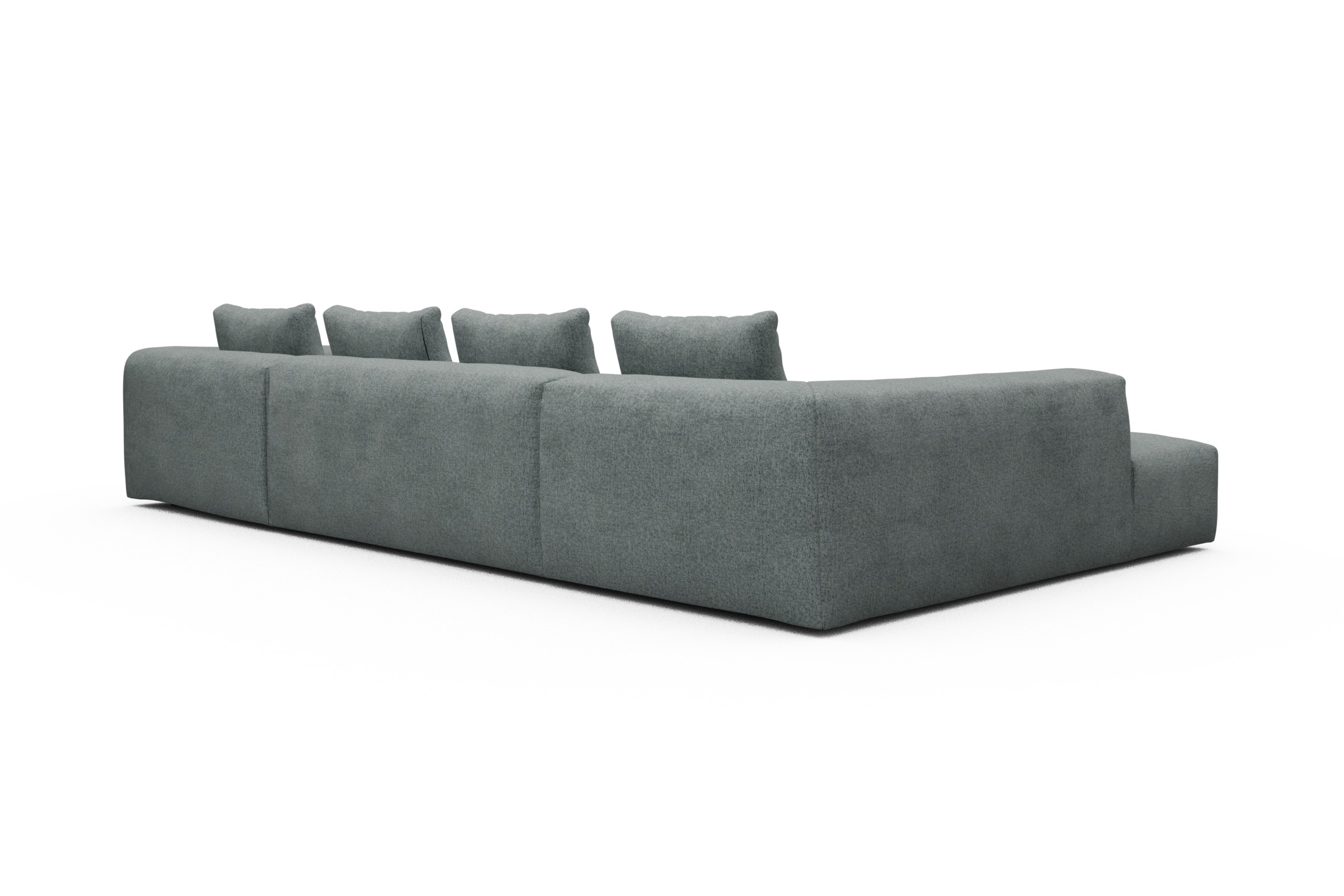Wohnlandschaft Fred Relax-Ecke links mit 2-Sitzer und Chaiselongue rechts Casone-Light-Mixed-Green