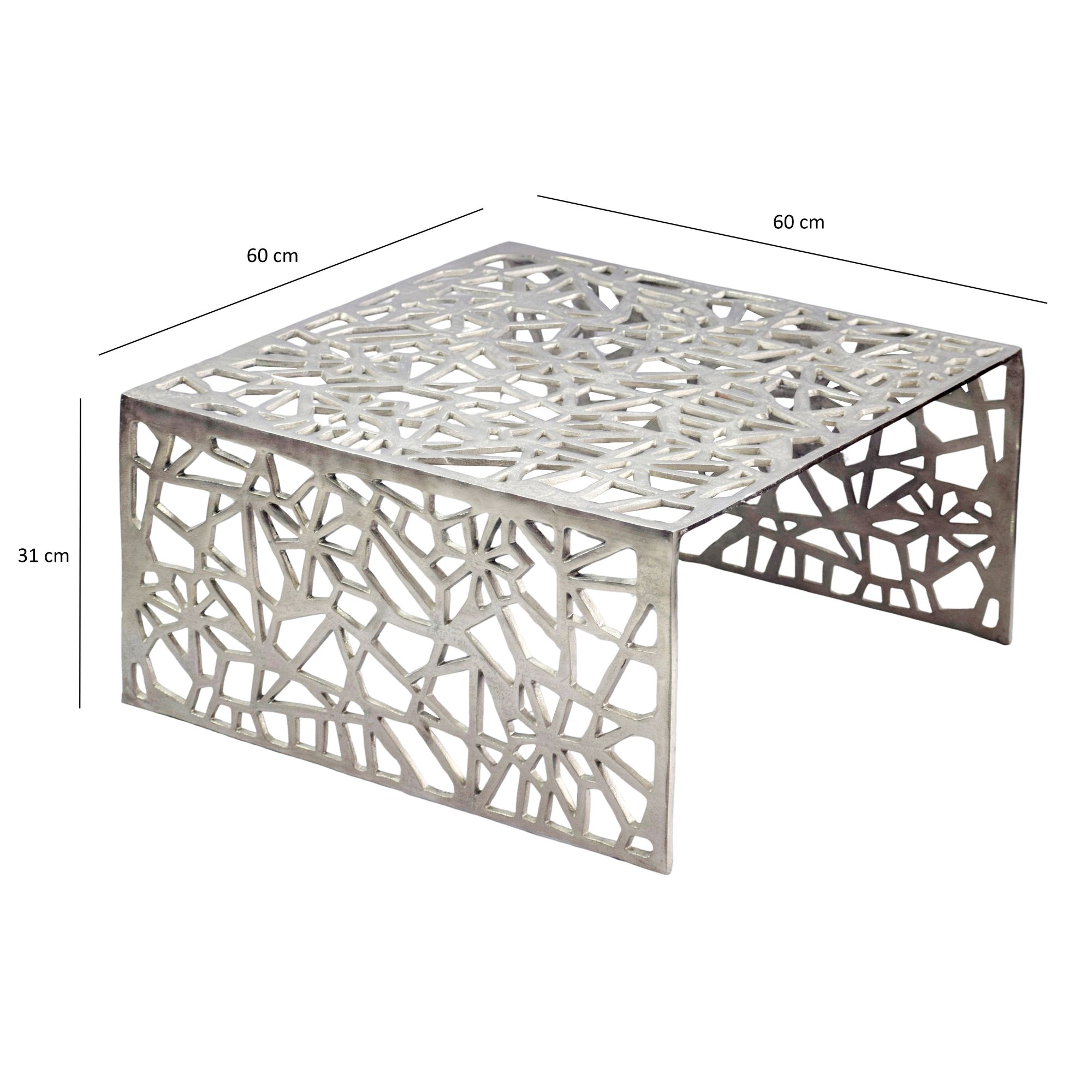 Couchtisch Langevag Aluminium Silber 60 × 60 × 31 cm