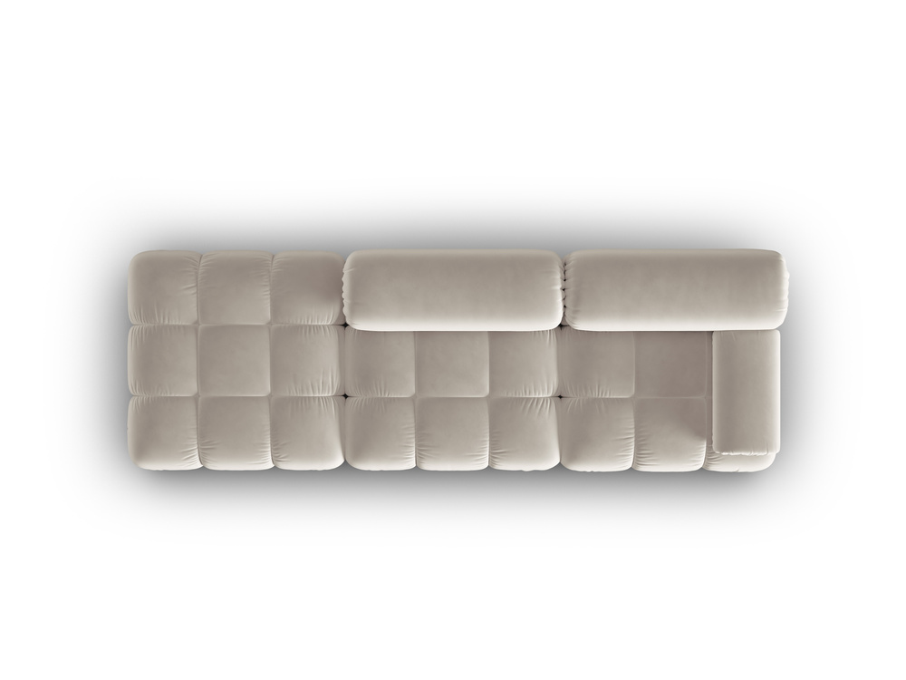 Cosmopolitan Design Modulares Sofa Cortina 4-Sitzer Samt Bluvel Dunkelbeige Links