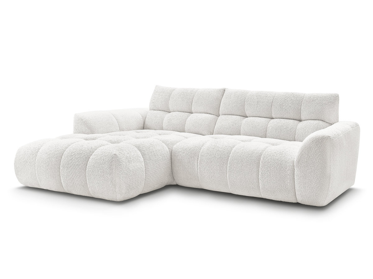 Bobochic Jaya Ecksofa Chenille Weiß Ecke links