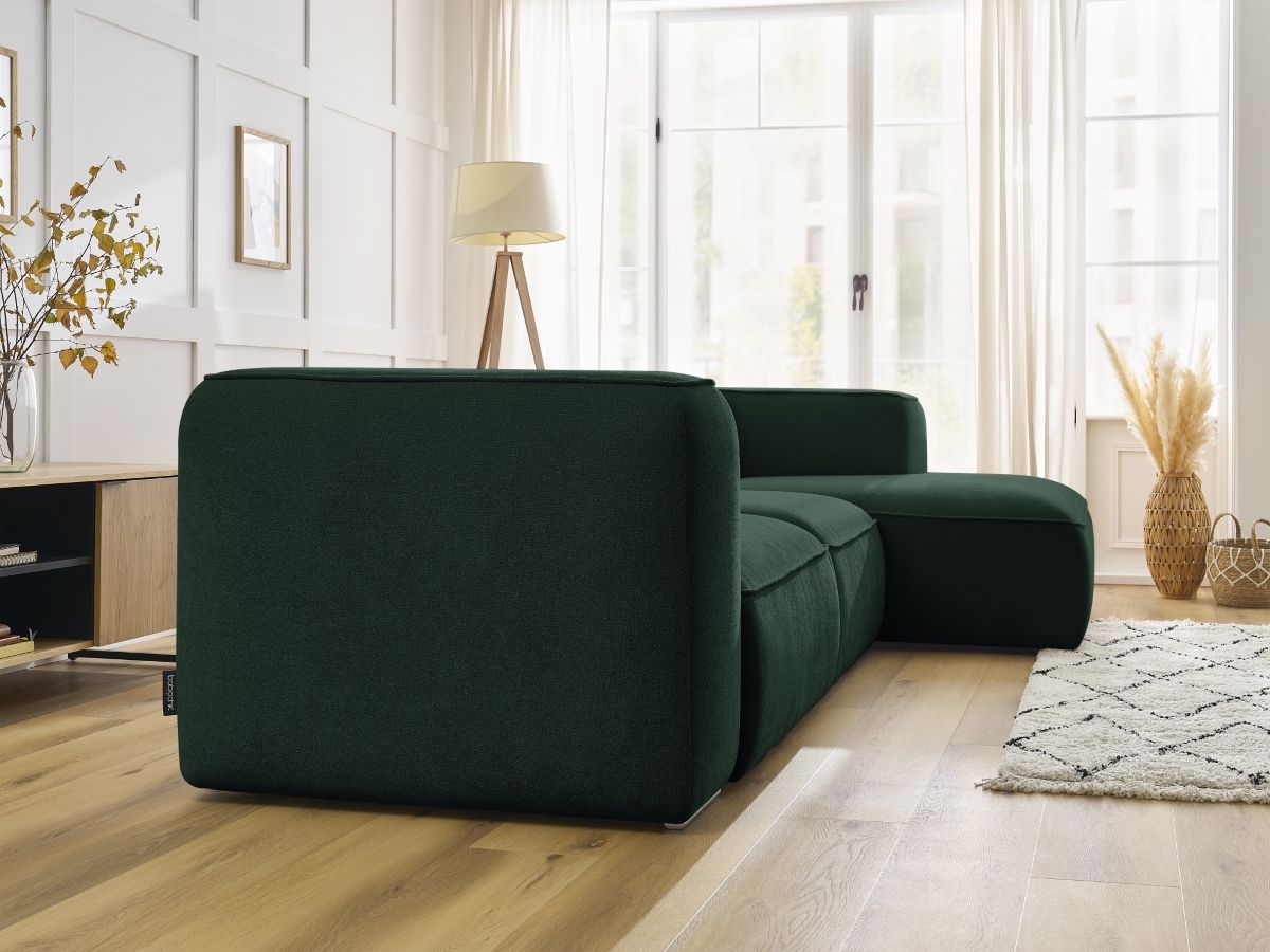 Bobochic Zephyr Ecksofa 349 × 165 cm Strukturstoff Grün Ecke rechts