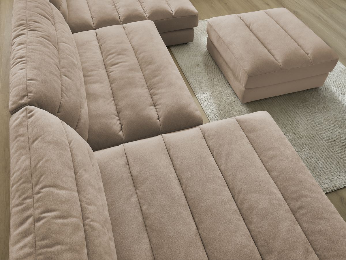 Bobochic Sierra Wohnlandschaft mit Pouf Samt Taupe
