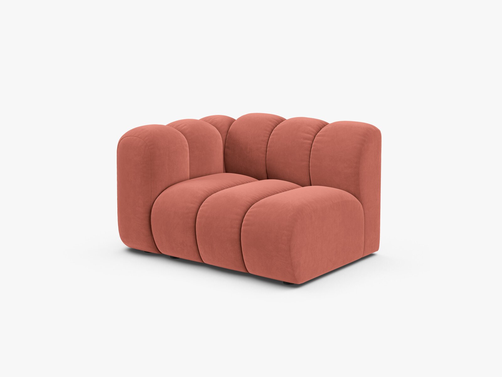 Micadoni Modul Lupine 1-Sitzer Links Samt Salvador Koralle