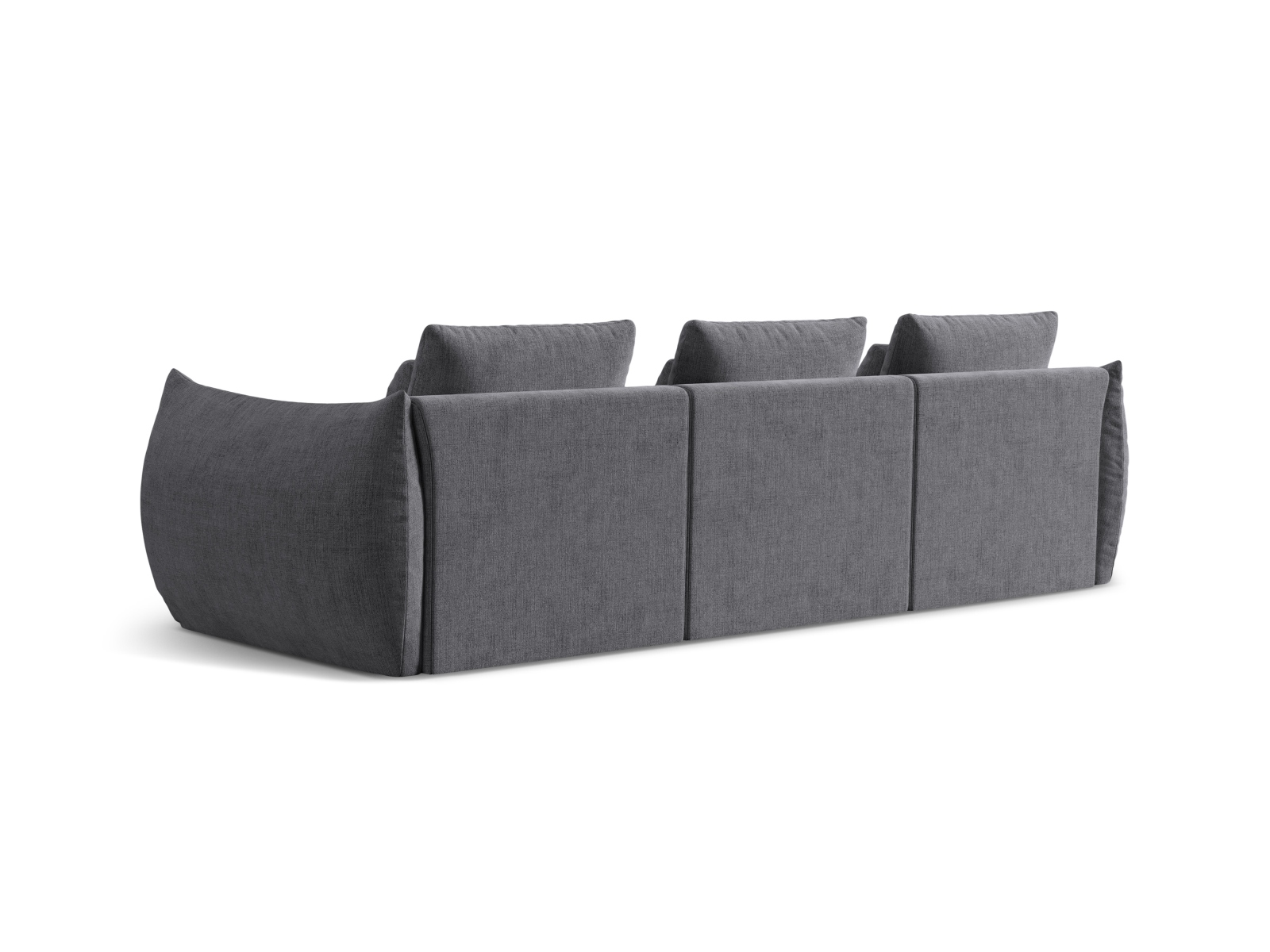 Micadoni Sofa Bloom 4-Sitzer Strukturierter Stoff Grau