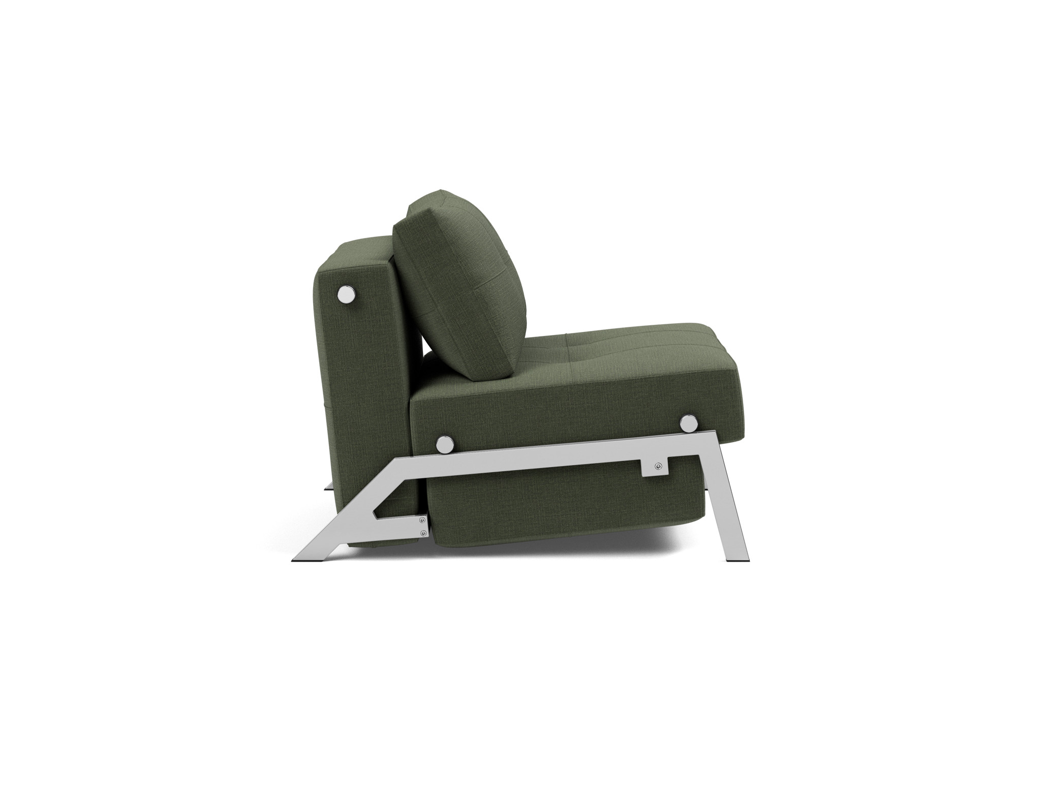 Schlafsessel Cubed 90 Chenille Esina 413-Olive-Green Beine Chrom