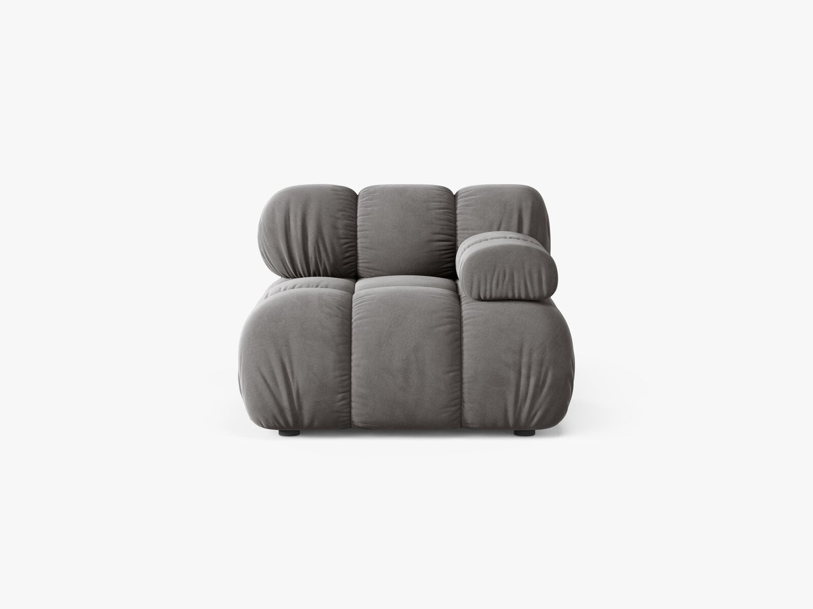 Micadoni Eckmodul Bellis Rechts Samt Bluvel Hellgrau