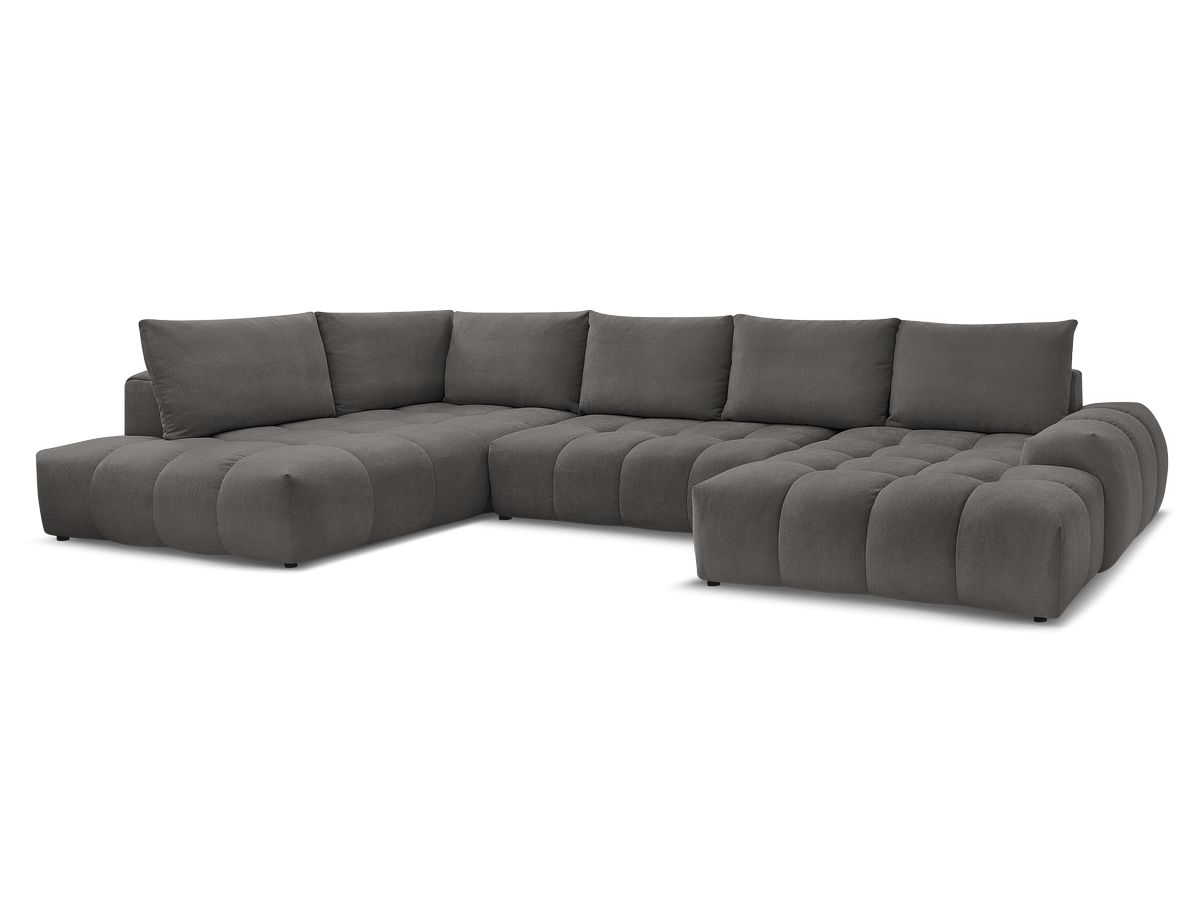 Bobochic Everest Wohnlandschaft, 6 Kissen Strukturstoff Dunkelgrau Ecke rechts