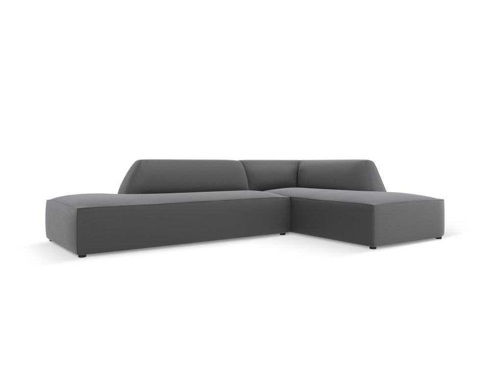Cosmopolitan Design Ecksofa Siena 4-Sitzer offen Kunstleder Pacifico Dunkelgrau Melange Rechts
