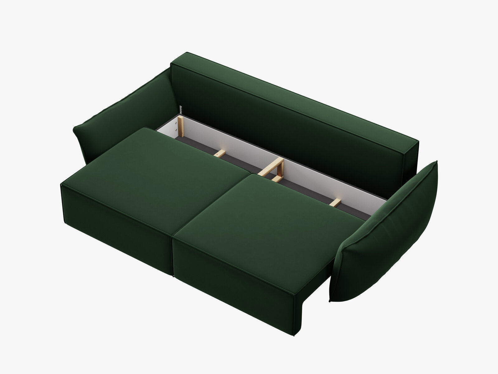Micadoni Kaelle Schlafsofa 3-Sitzer mit Bettkasten Samt Bluvel Flaschengrün