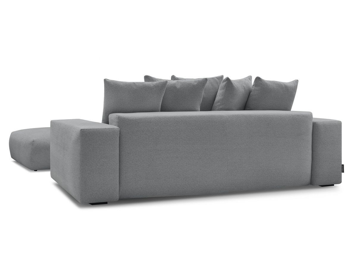 Bobochic Voltaire Sofa 4-Sitzer mit Pouf 280 × 124 cm Melange-Stoff Dunkelgrau