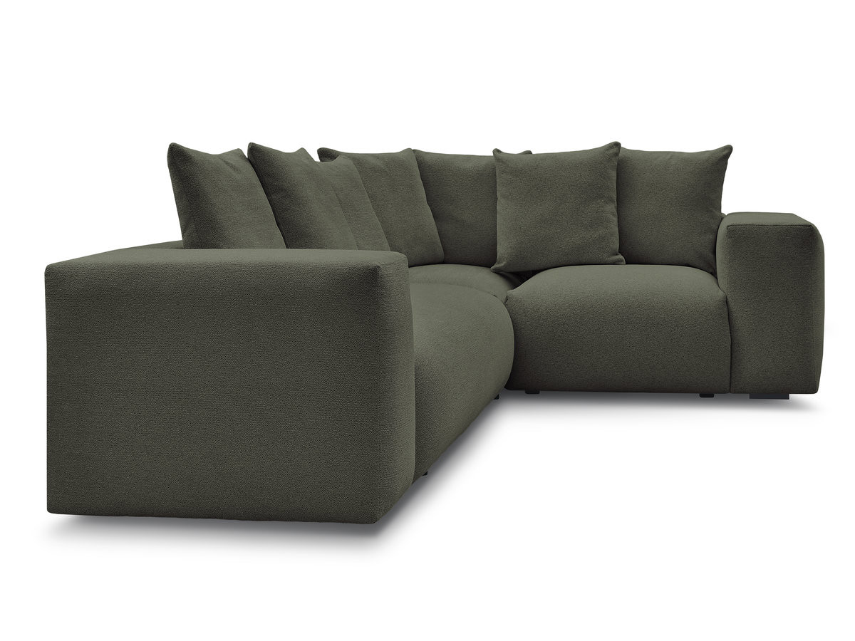 Bobochic Voltaire Ecksofa 268 × 214 cm Melange-Stoff Grün Ecke rechts