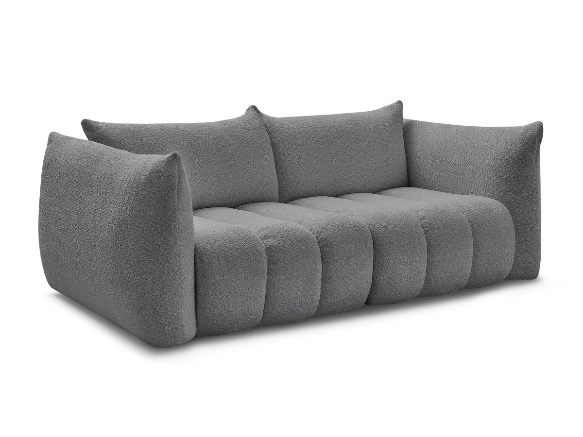 Bobochic Azra Sofa 3-Sitzer Bouclé-Stoff Dunkelgrau