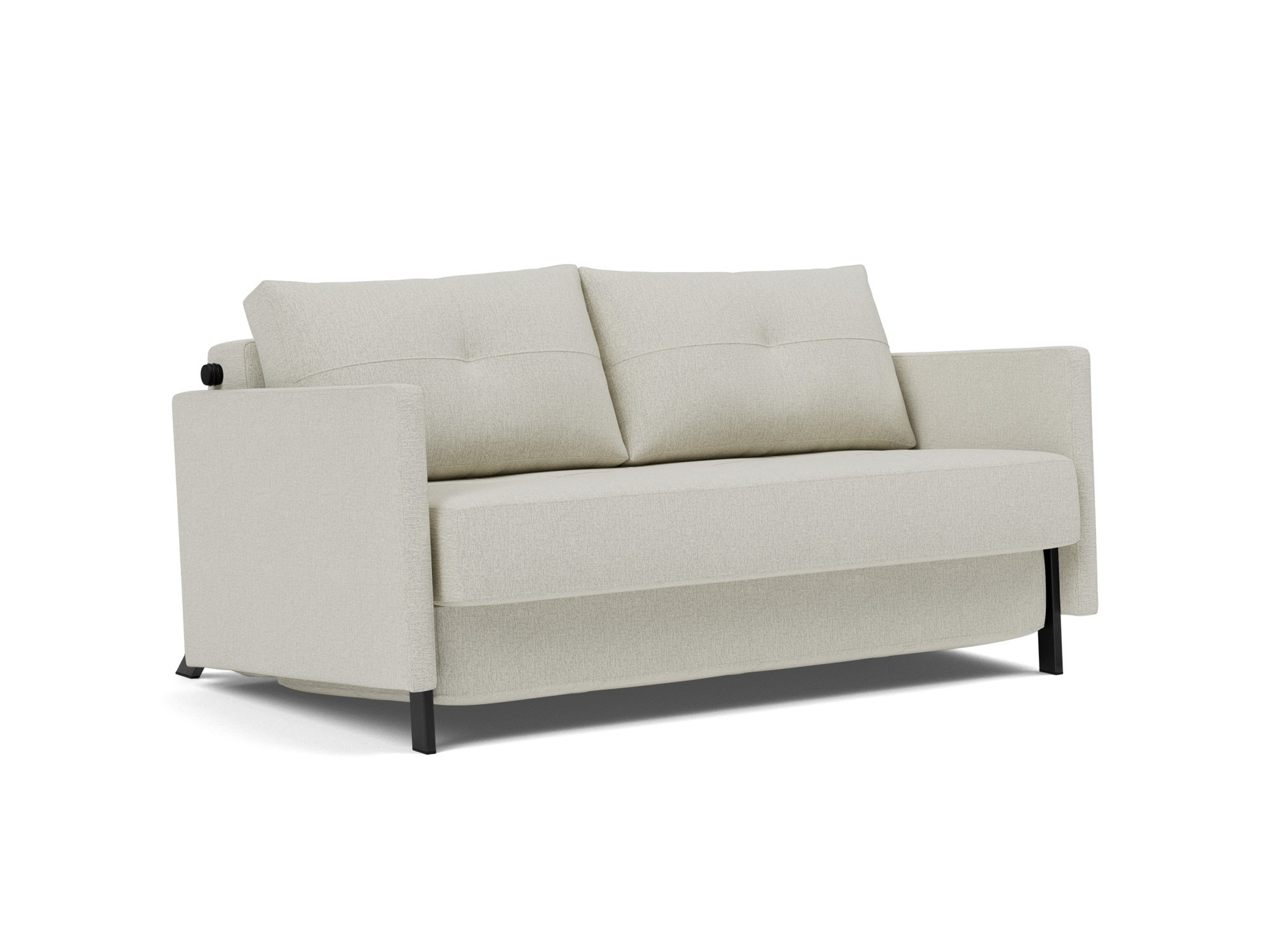 Schlafsofa Cubed mit Armlehnen 140 Flachgewebe Mixed Dance 527-Natural