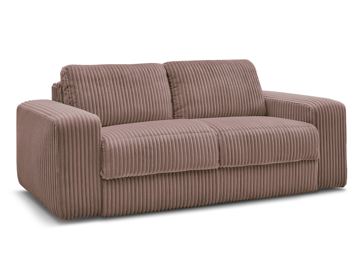 Bobochic Ibiza Schlafsofa 3-Sitzer Cordsamt Rosa, Liegefläche 160 × 196 cm