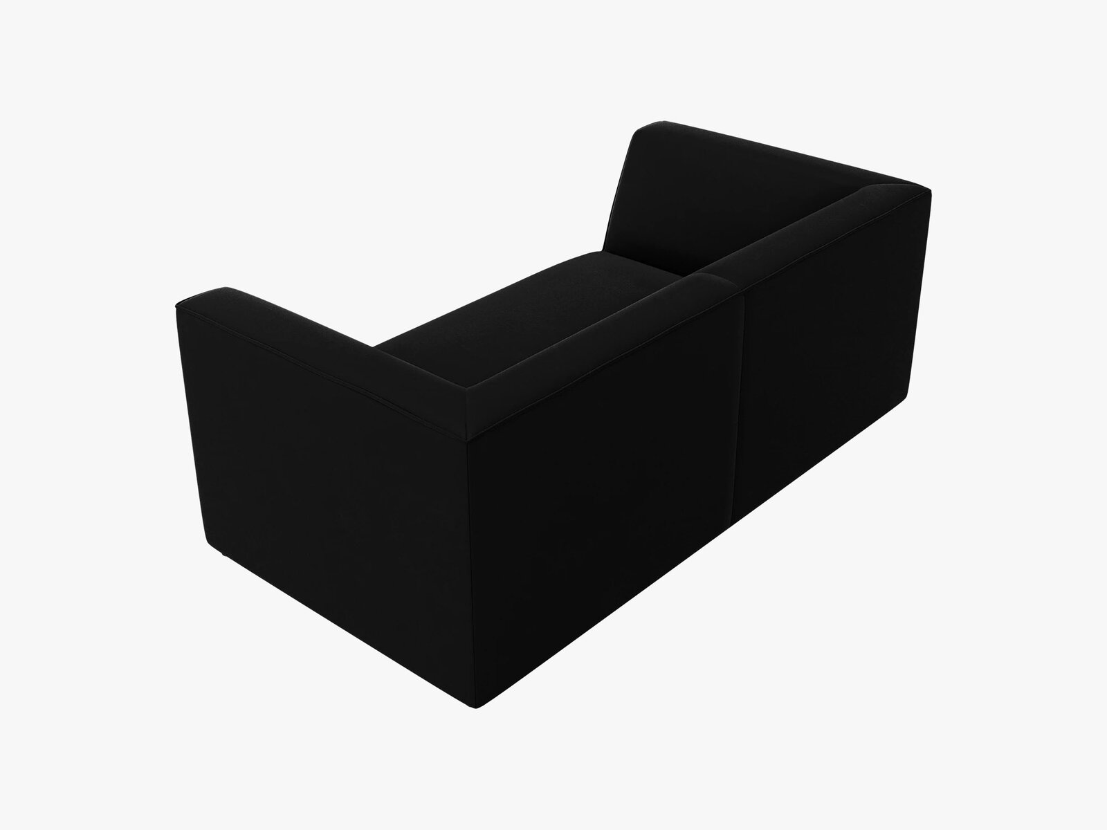 Micadoni Sofa Ruby 2-Sitzer Samt Salvador Schwarz