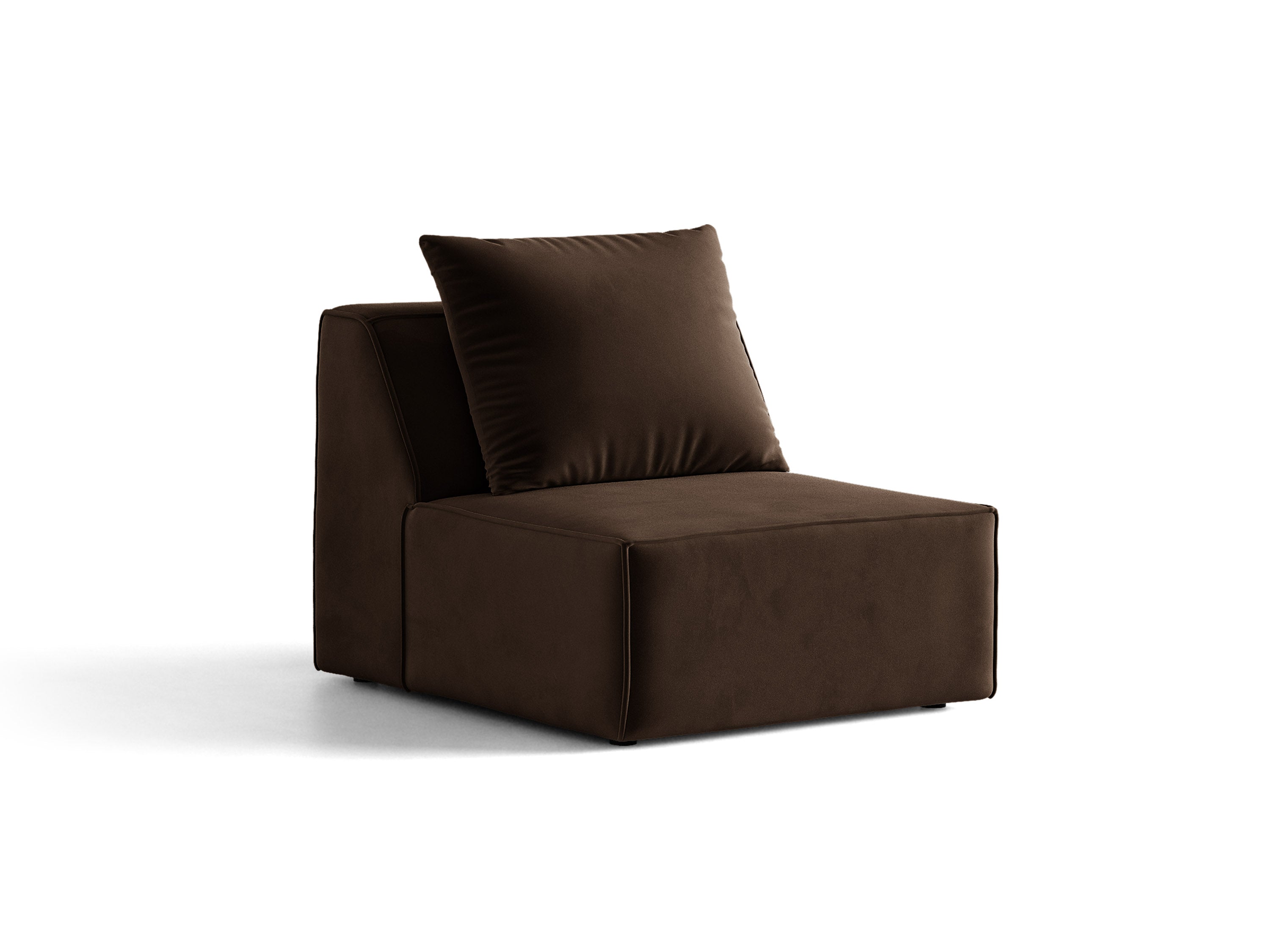 Micadoni Sessel ohne Armlehnen Jodie 1-Sitzer Samt Bluvel Dunkelbraun
