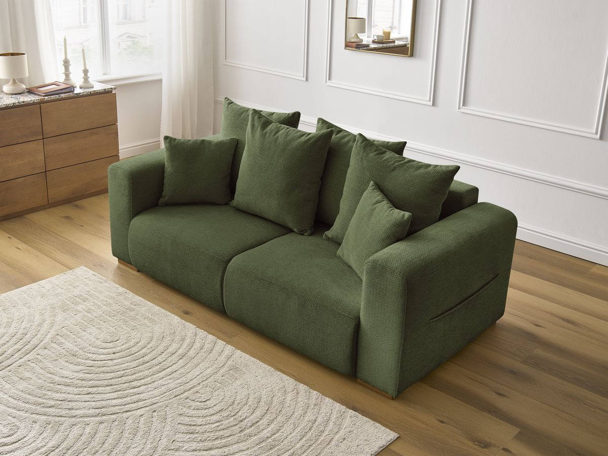 Bobochic Sidonie Sofa 2-Sitzer Melange-Stoff Grün