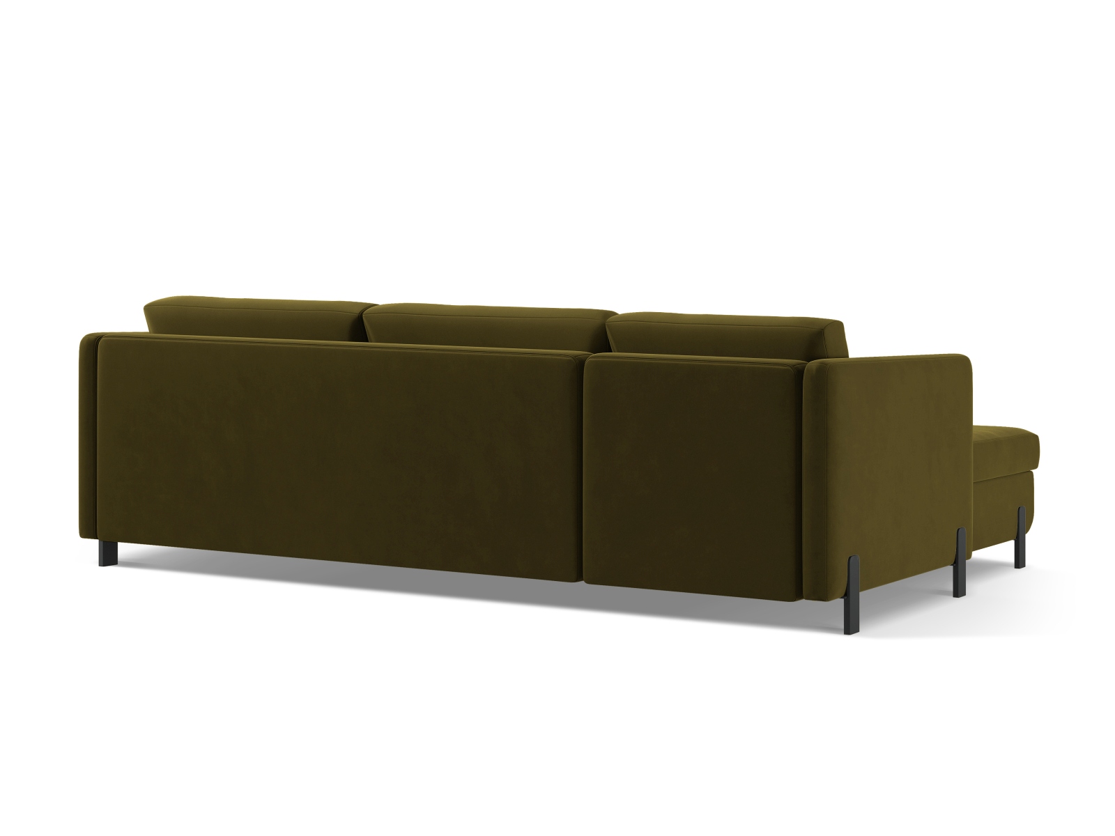Micadoni Schlaf-Ecksofa Gloria 4-Sitzer Rechts Samt Grün 205x140