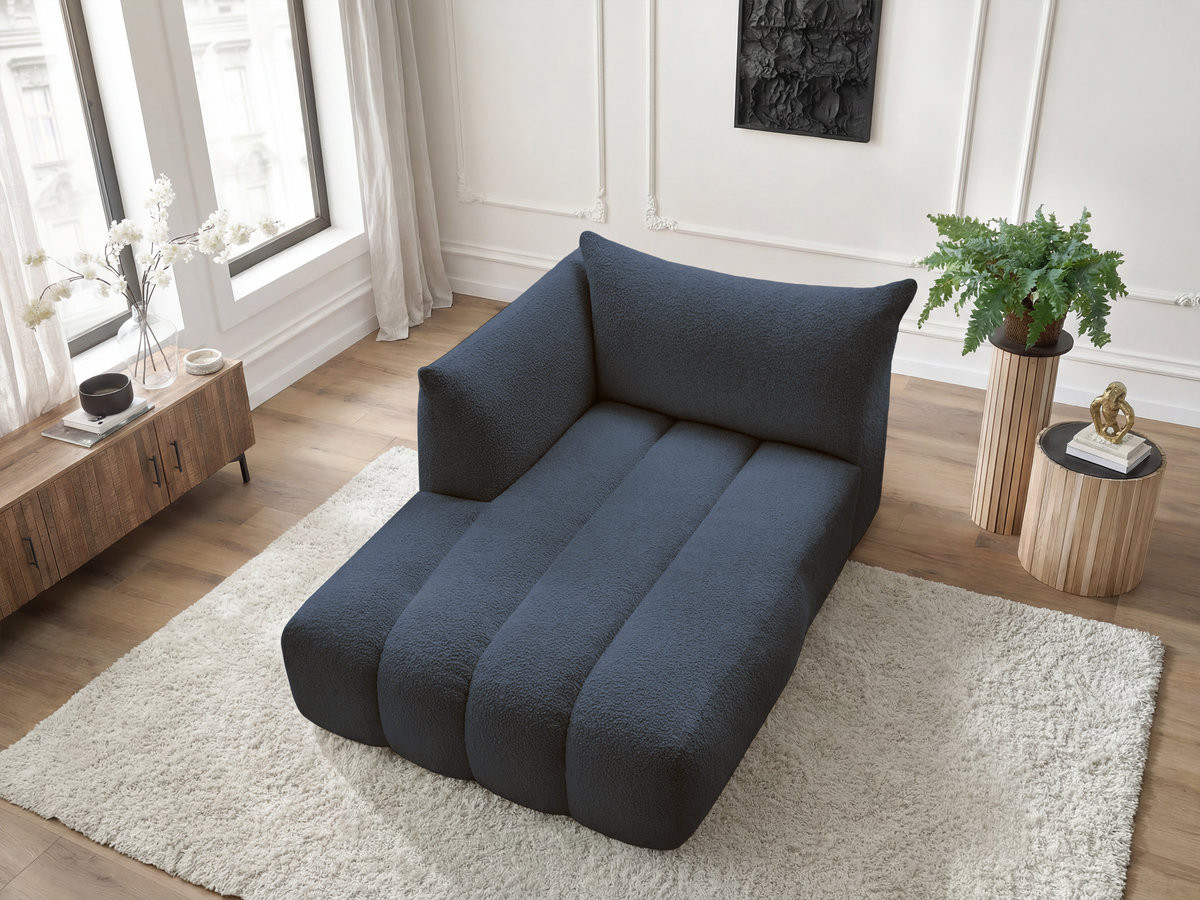 Bobochic Azra Méridienne-Modul Bouclé-Stoff Dunkelblau Ecke links