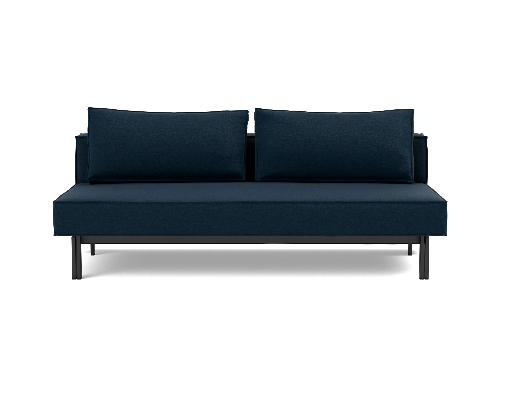 Schlafsofa Sly Flachgewebe Mixed Dance 528-Blue Beine Schwarzes Metall
