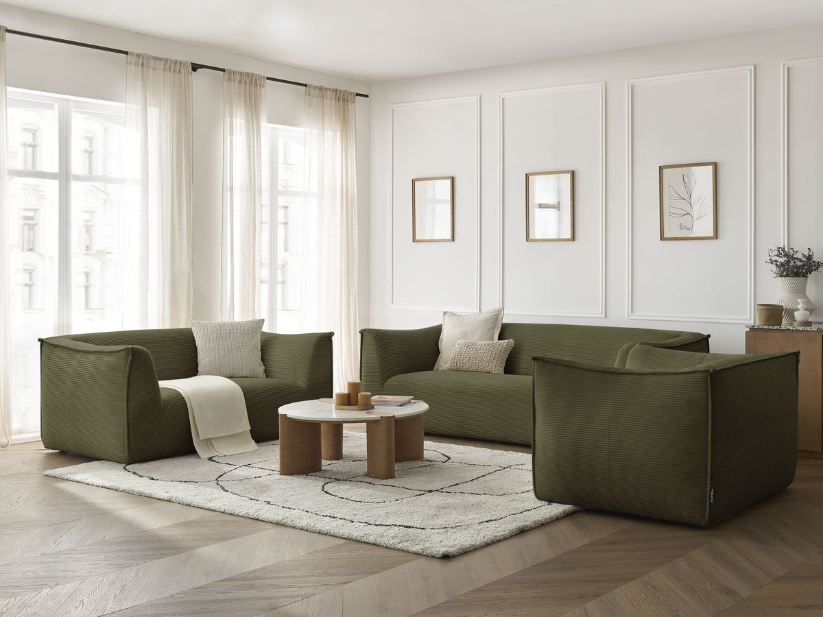 Bobochic Giorgia Sofa 5-Sitzer 534 × 100 cm Cordsamt Grün