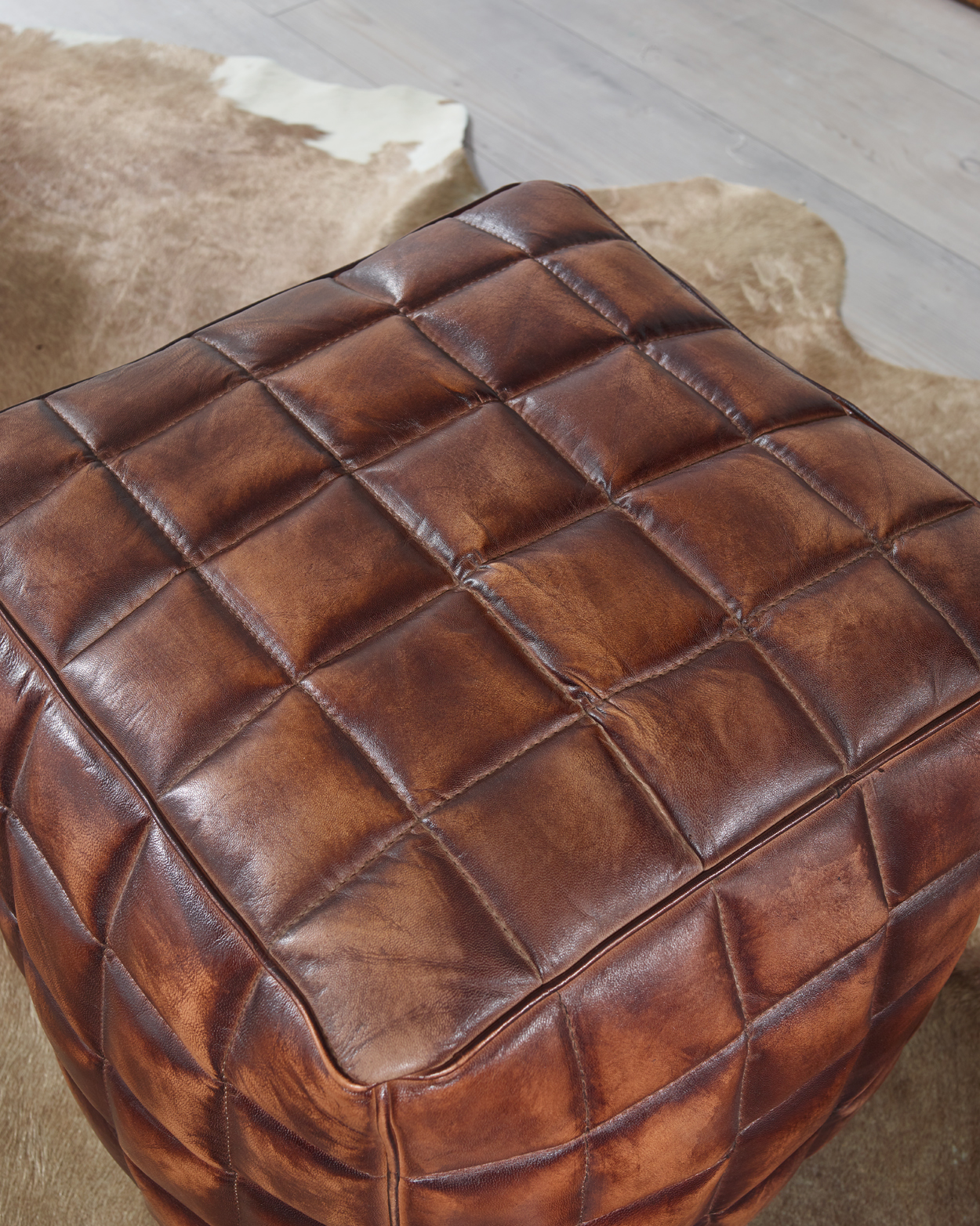 Polsterhocker Borgarnes Braun 39 × 39 × 41 cm