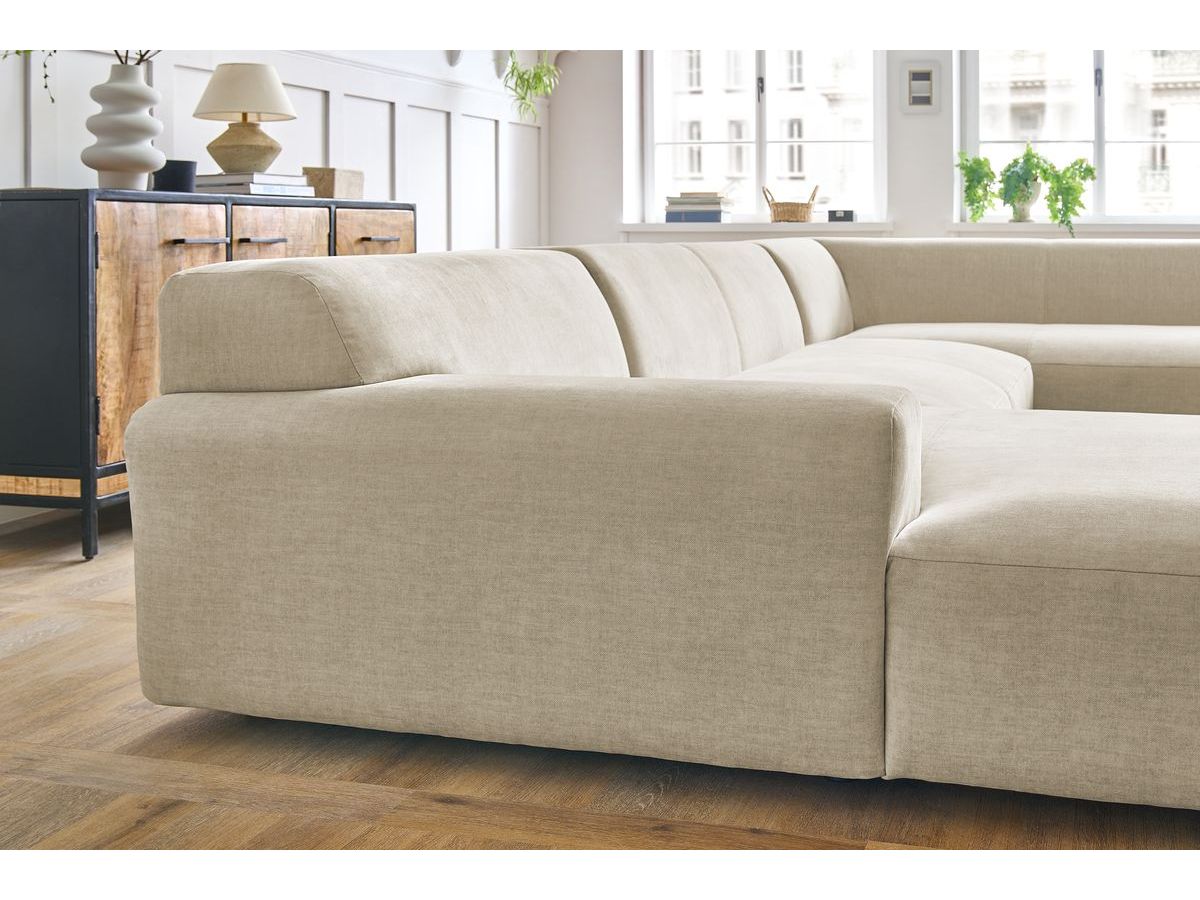 Bobochic Lavena Wohnlandschaft 399 × 220 cm Samt Beige Ecke links