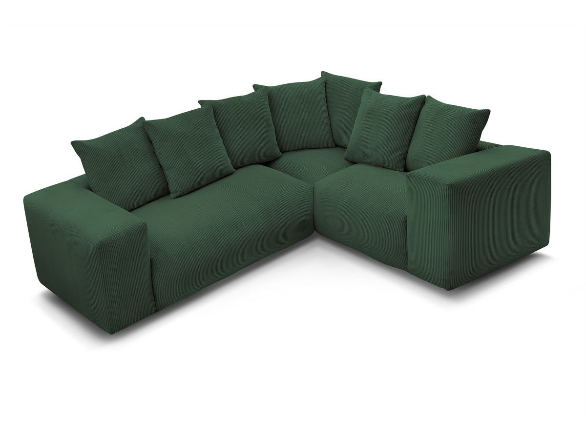 Bobochic Voltaire Ecksofa 268 × 214 cm Cordsamt Grün Ecke rechts