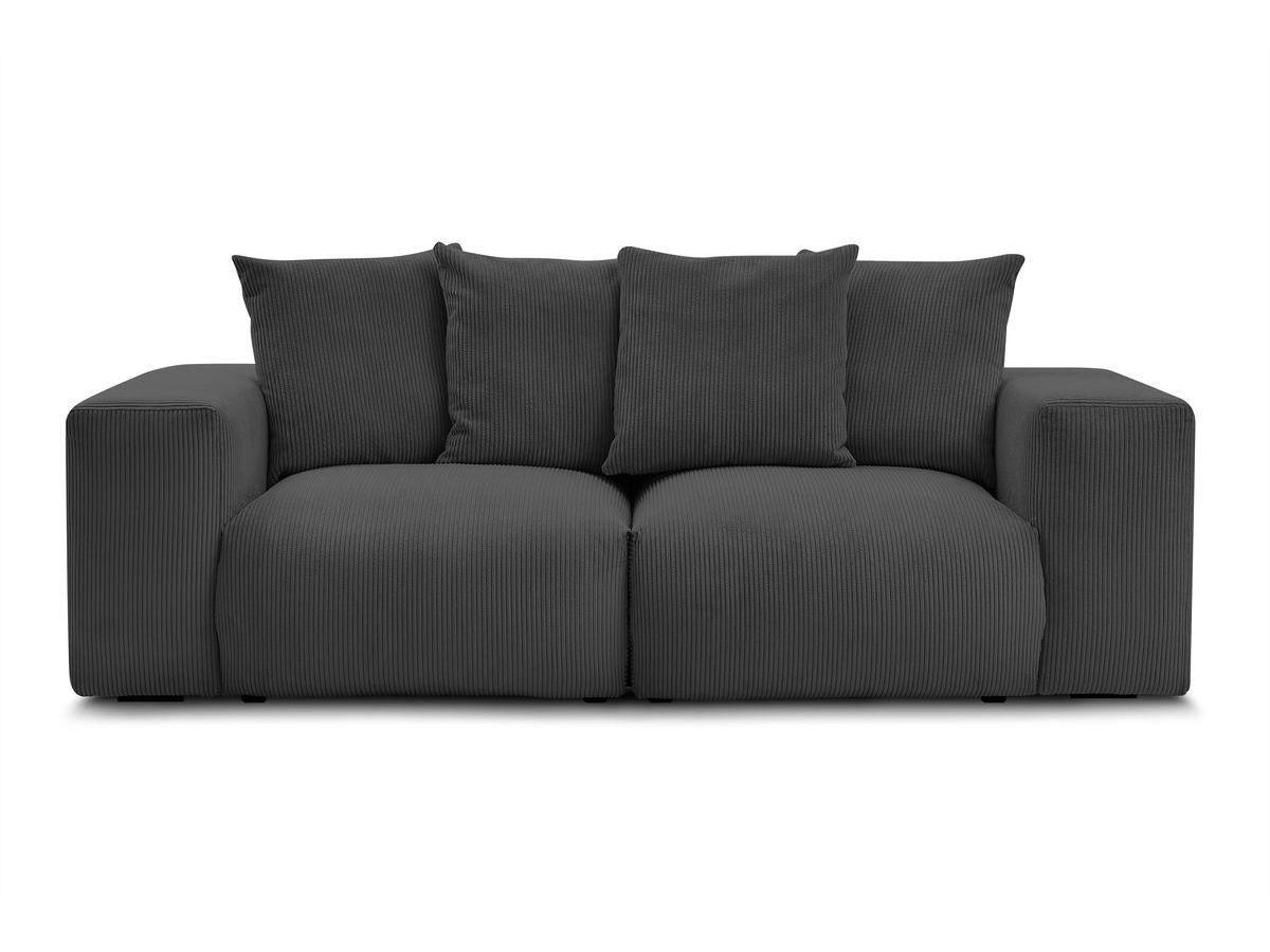 Bobochic Voltaire Sofa 3-Sitzer 248 × 100 cm Cordsamt Dunkelgrau
