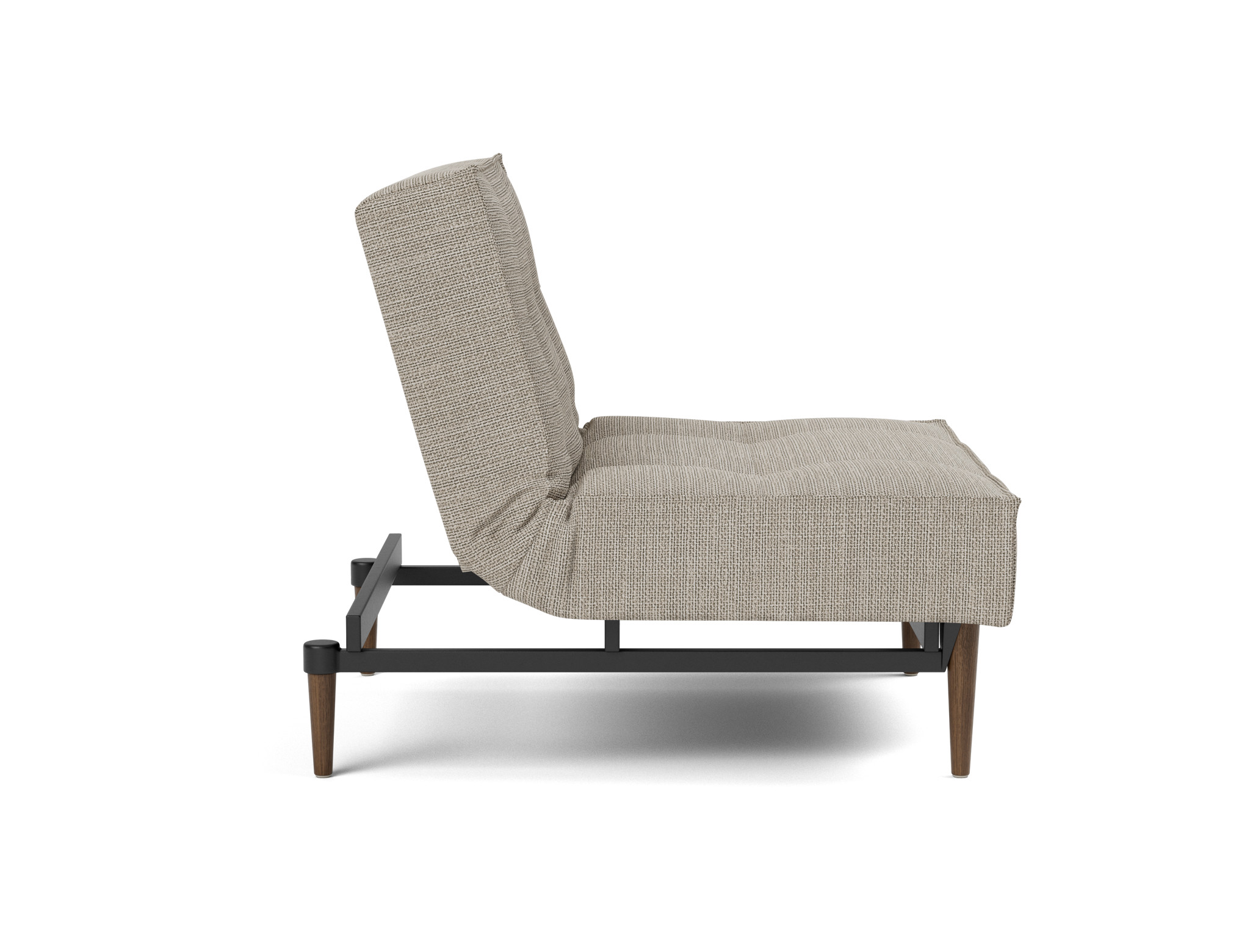 Sessel Splitback Strukturierter Stoff Kenya 579-Gravel Beine Styletto Eiche dunkel
