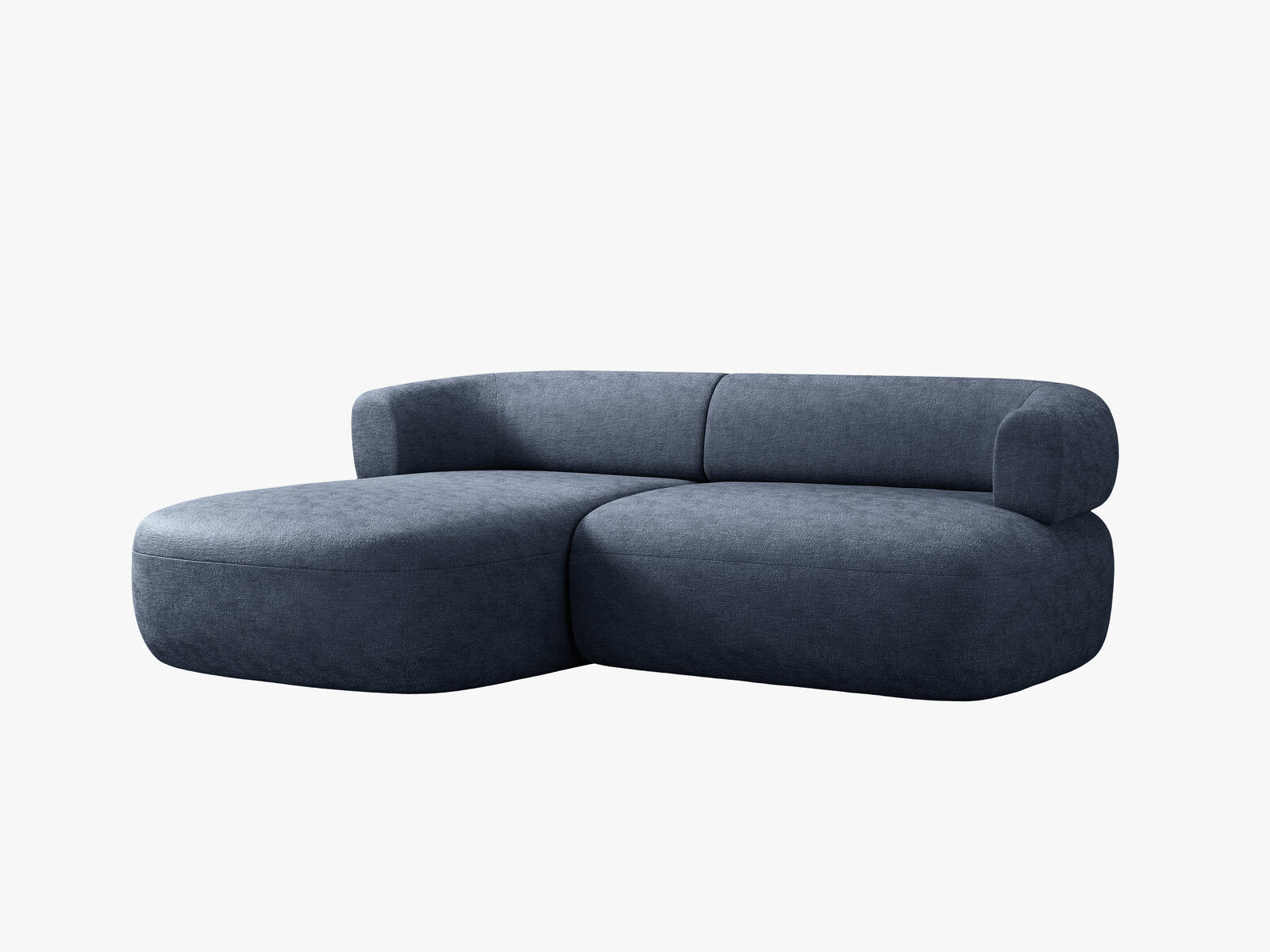 Micadoni 5-Sitzer Ecksofa Jenny Kleine Version Links Chenille Perfect Harmony Dunkelblau