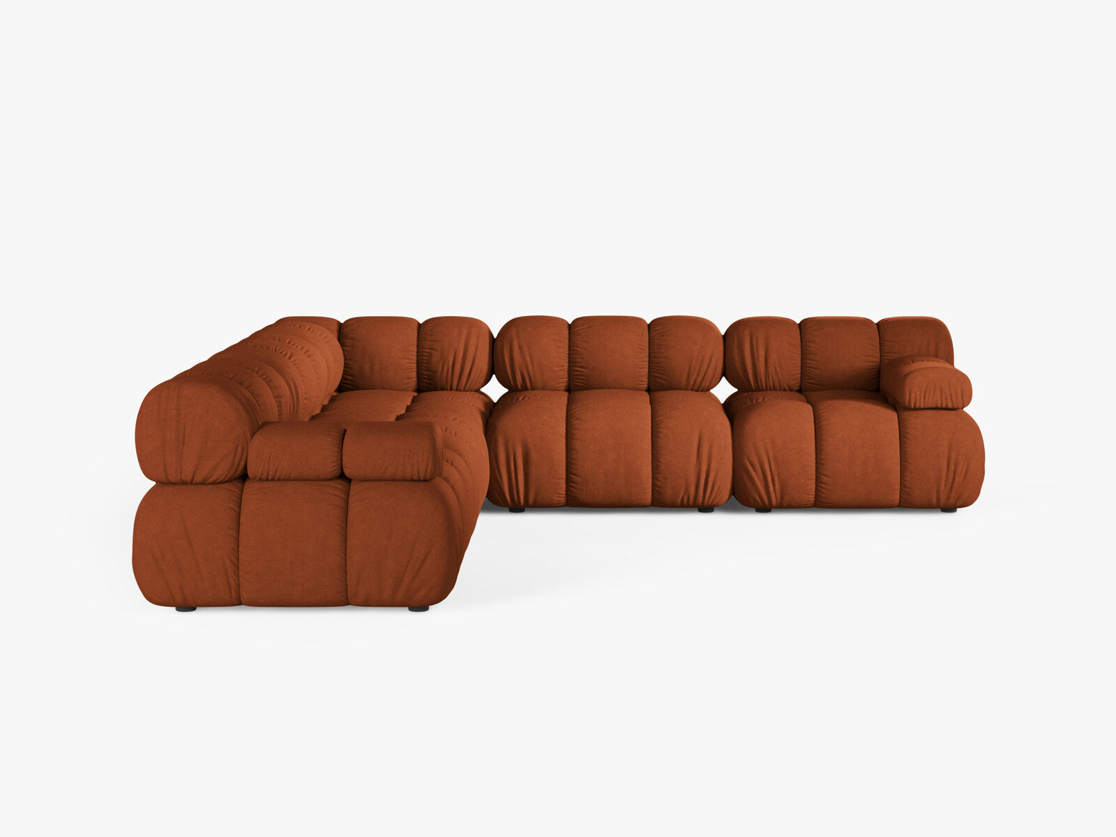 Micadoni Symmetrisches Ecksofa Bellis 5-Sitzer Strukturierter Stoff Liberty Ziegel