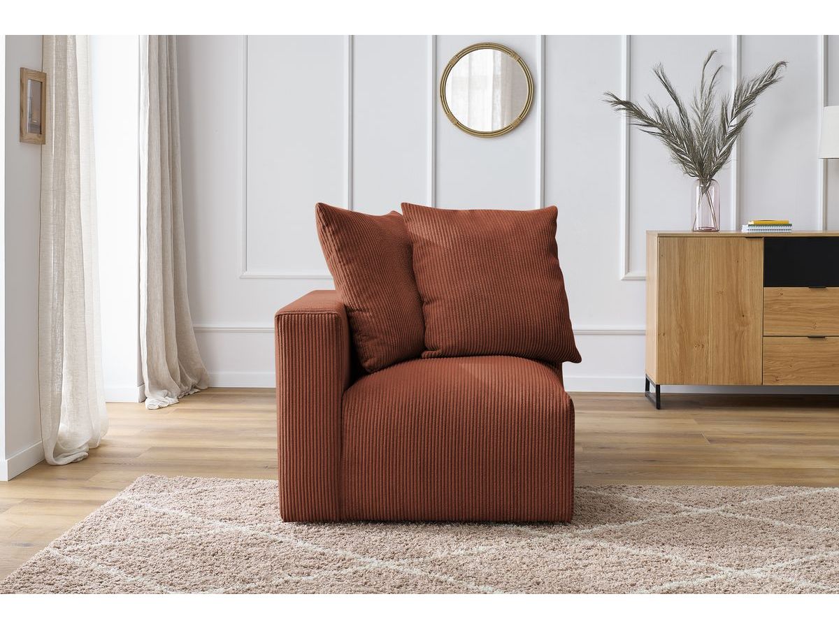Bobochic Voltaire Eckmodul Cordsamt Orange Ecke links