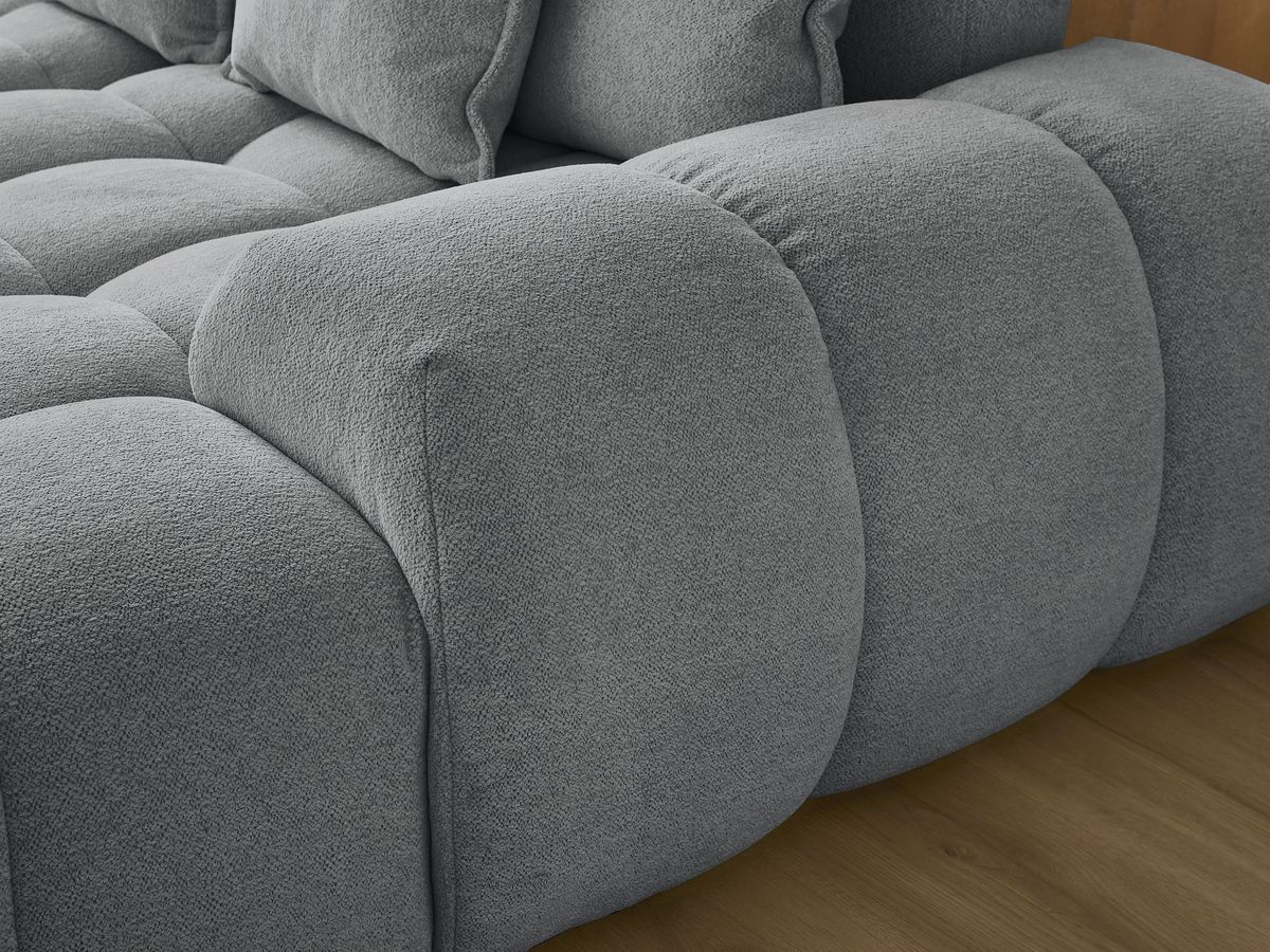 Bobochic Everest Wohnlandschaft mit Pouf, 14 Kissen Melange-Stoff Dunkelgrau Ecke rechts