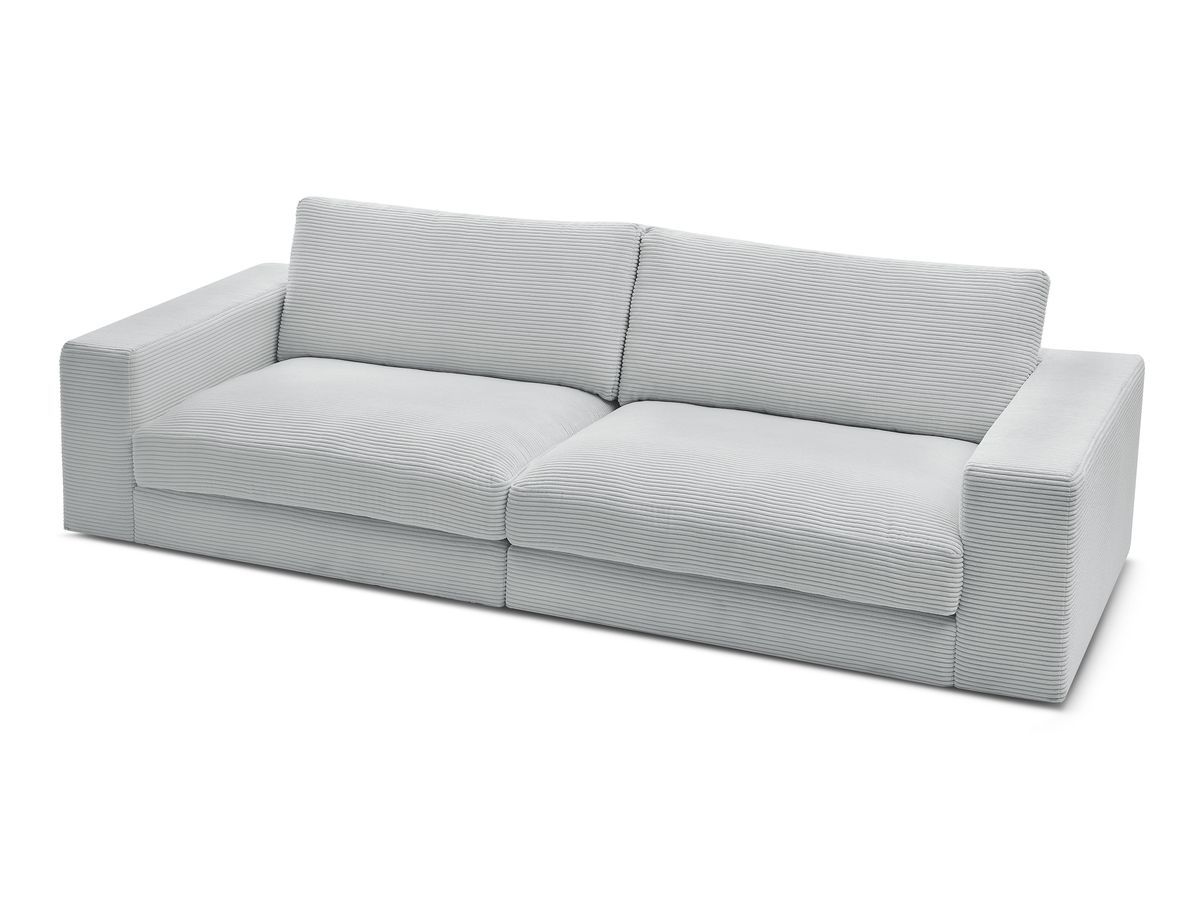 Bobochic Leonard Sofa 3-Sitzer 234 × 109 cm Cordsamt Hellgrau