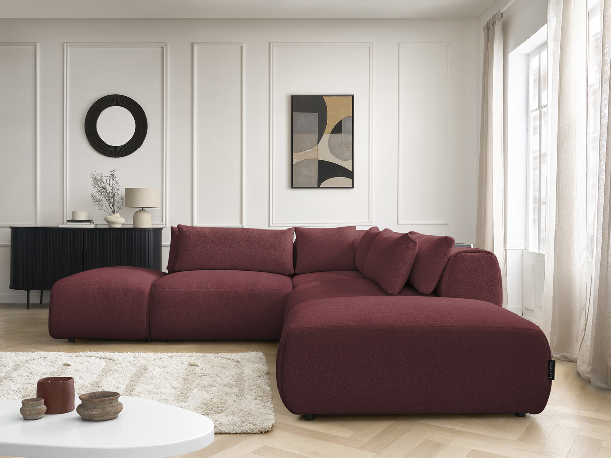 Bobochic Jana Ecksofa Melange-Stoff Rot