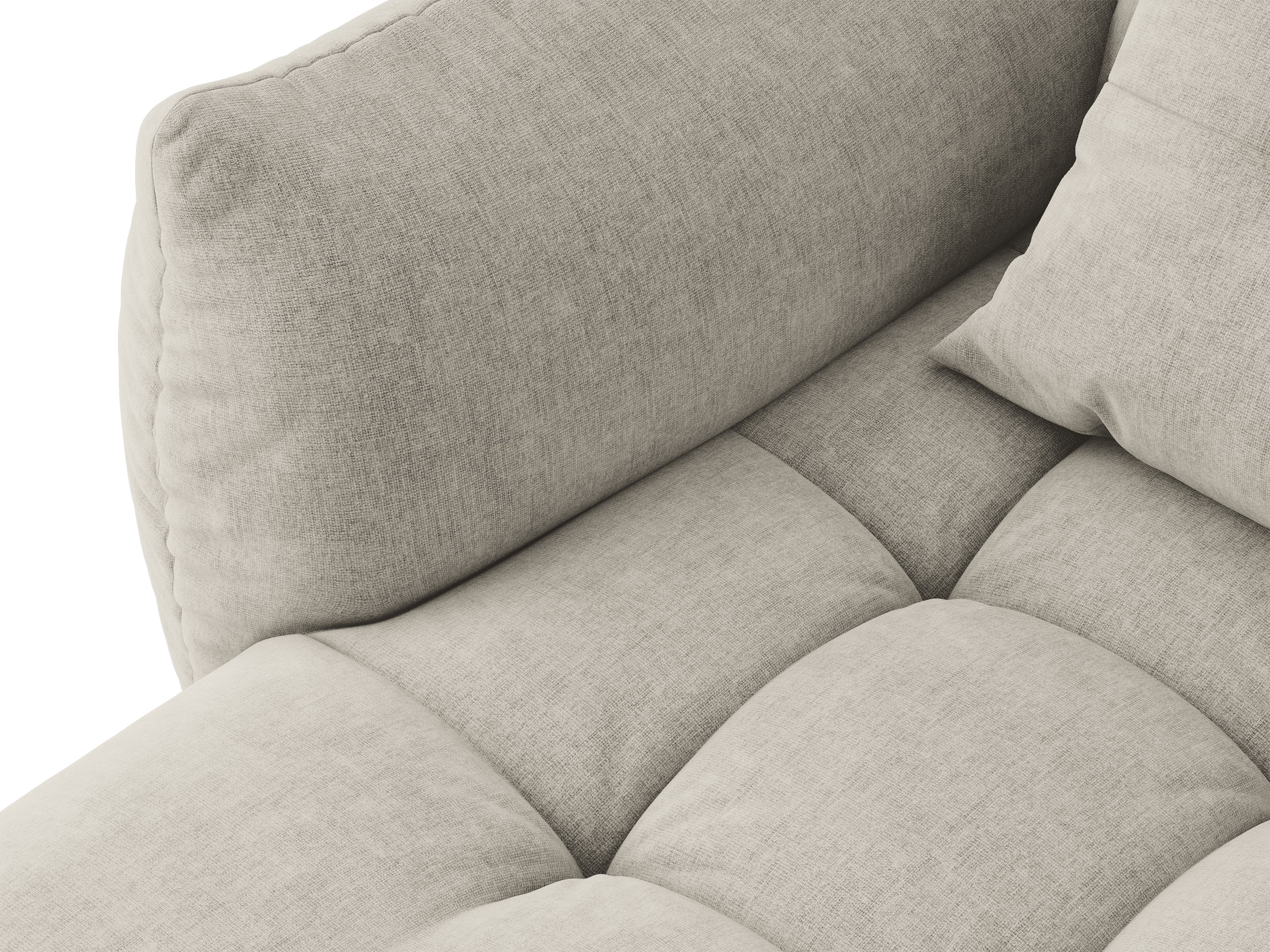 Micadoni Bloom Ecksofa 6-Sitzer Links Strukturierter Stoff Wind Hellgrau