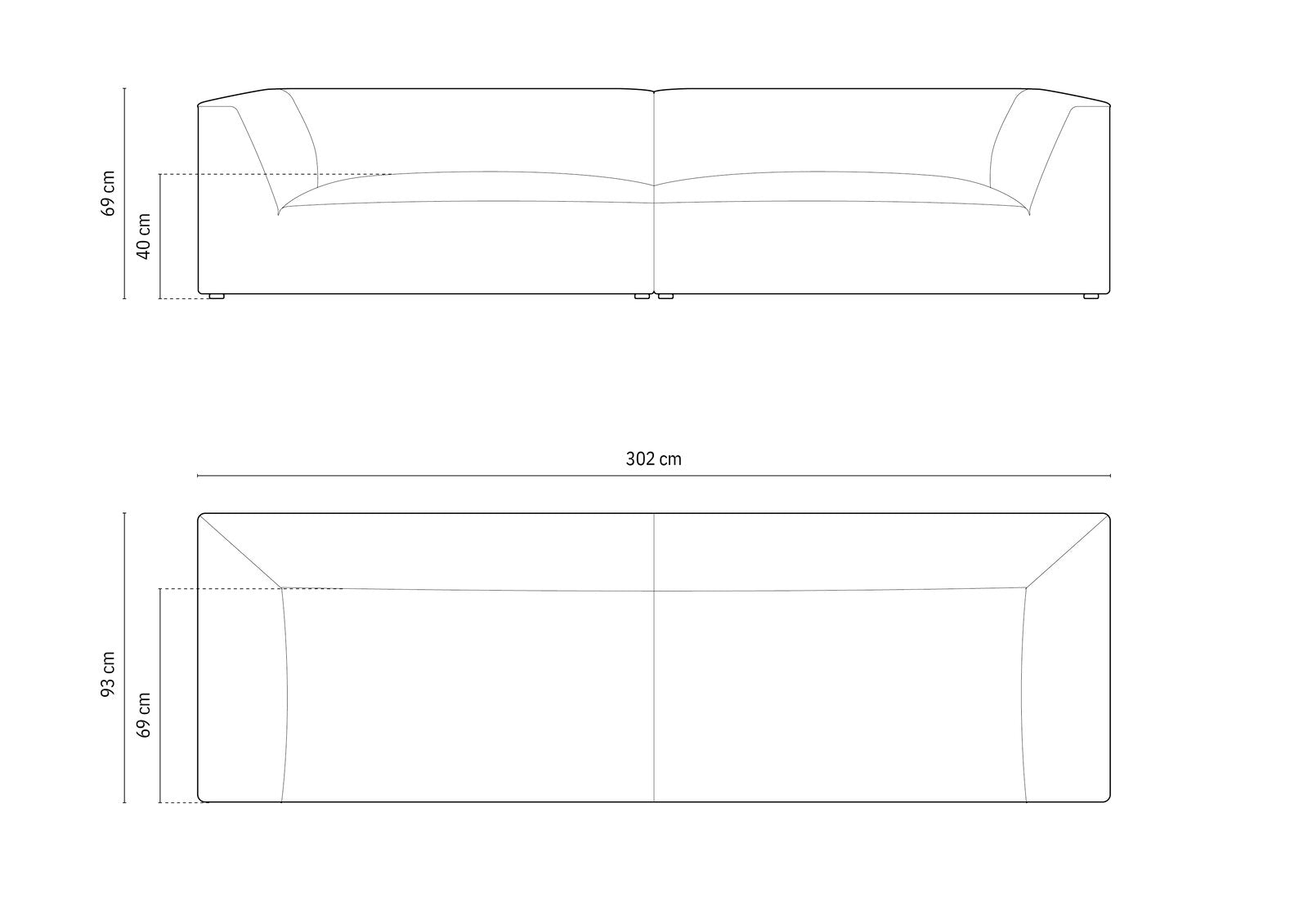 Micadoni Sofa Ruby 4-Sitzer Strukturierter Stoff Ottawa Gelb