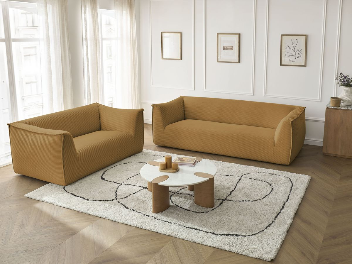 Bobochic Giorgia Sofa 5-Sitzer 412 × 100 cm Cordsamt Gelb