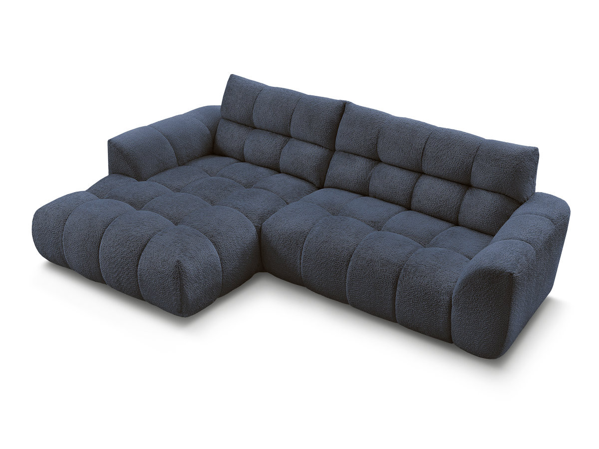 Bobochic Jaya Ecksofa Chenille Dunkelblau Ecke links