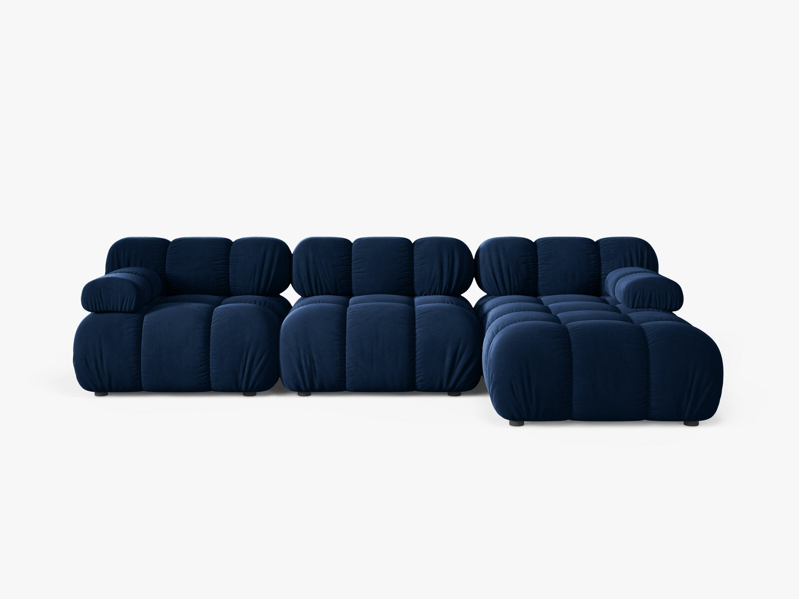 Micadoni Modulares Ecksofa Bellis 4-Sitzer Rechts Samt Bluvel Königsblau
