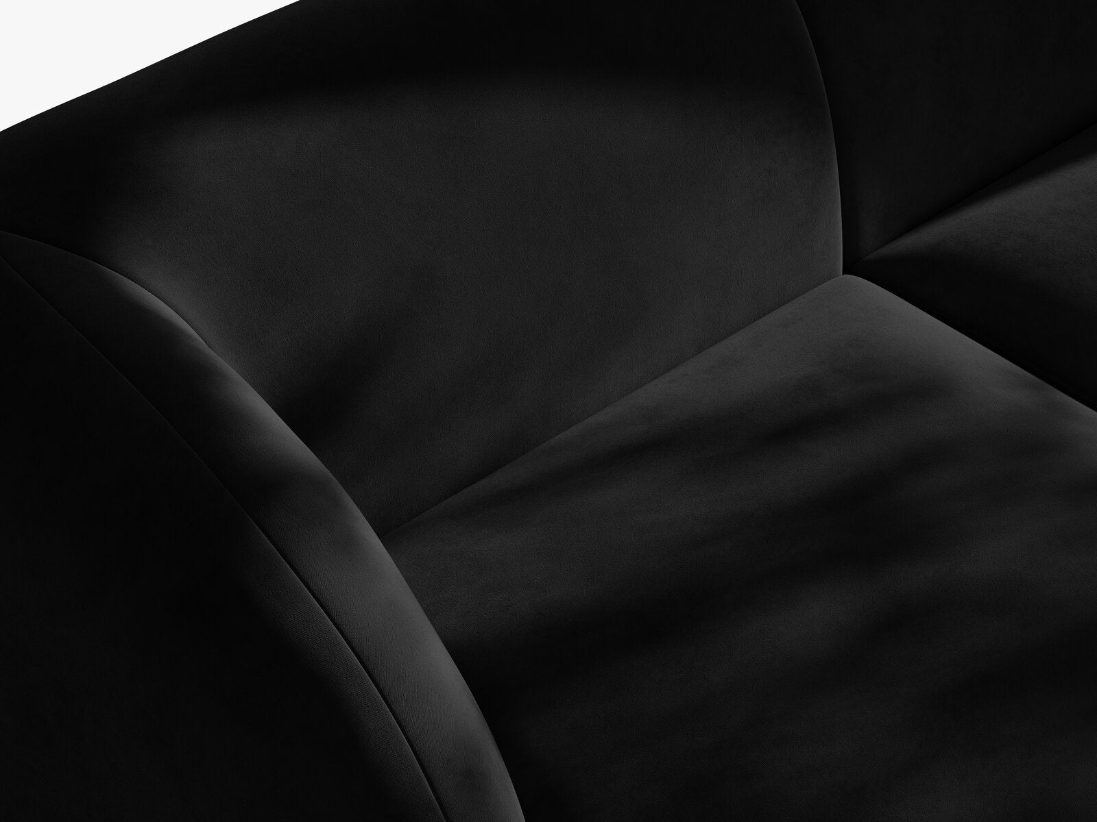 Micadoni Sofa Miley 2-Sitzer Samt Bluvel Schwarz