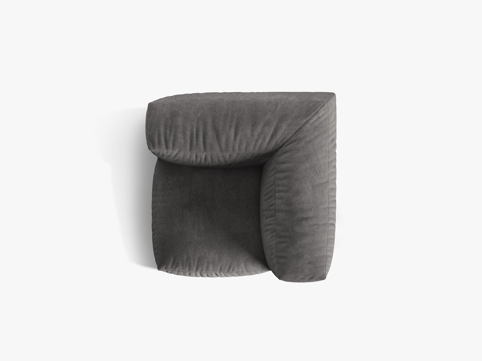 Micadoni Eckmodul Martina 1-Sitzer Klein Samt Vogue Grau
