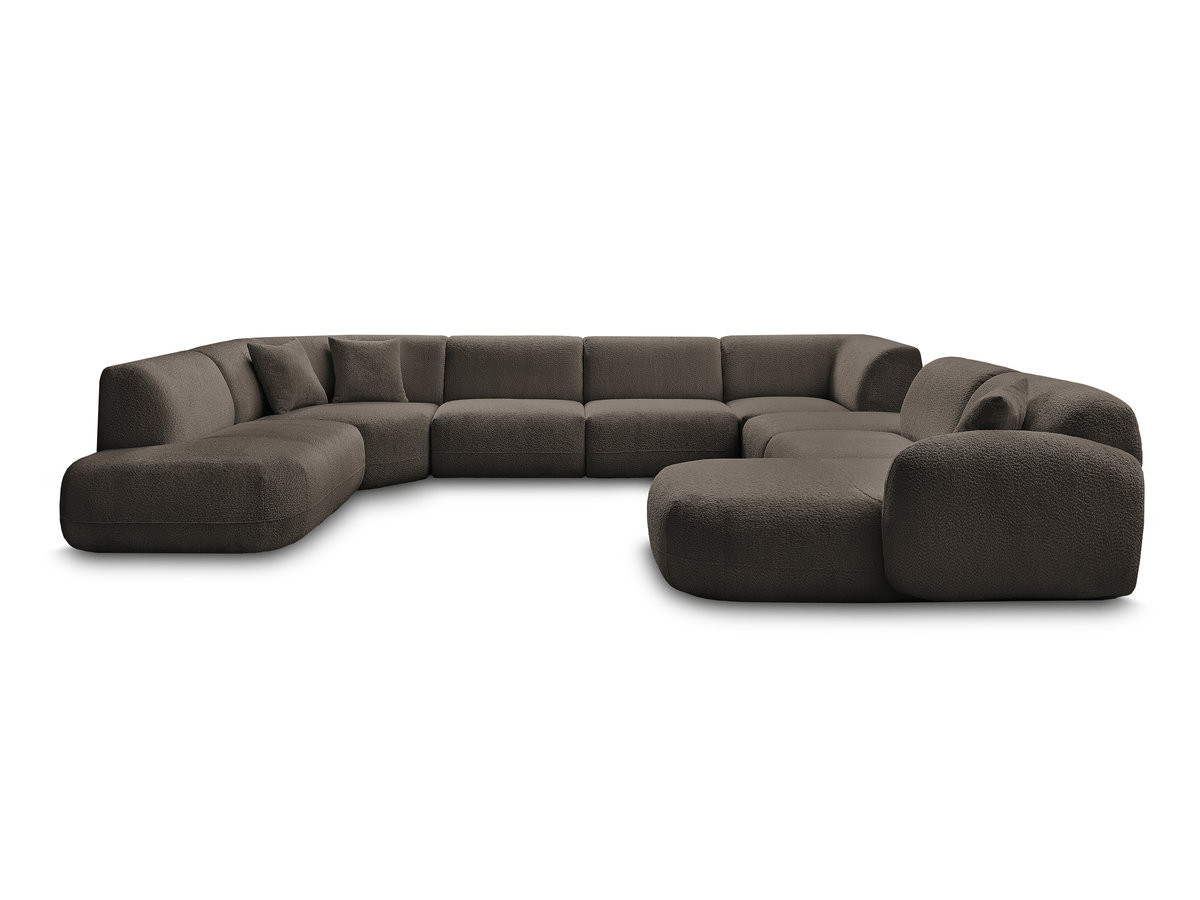 Bobochic Anda Wohnlandschaft mit Pouf 396 × 357 cm Chenille Braun Ecke rechts