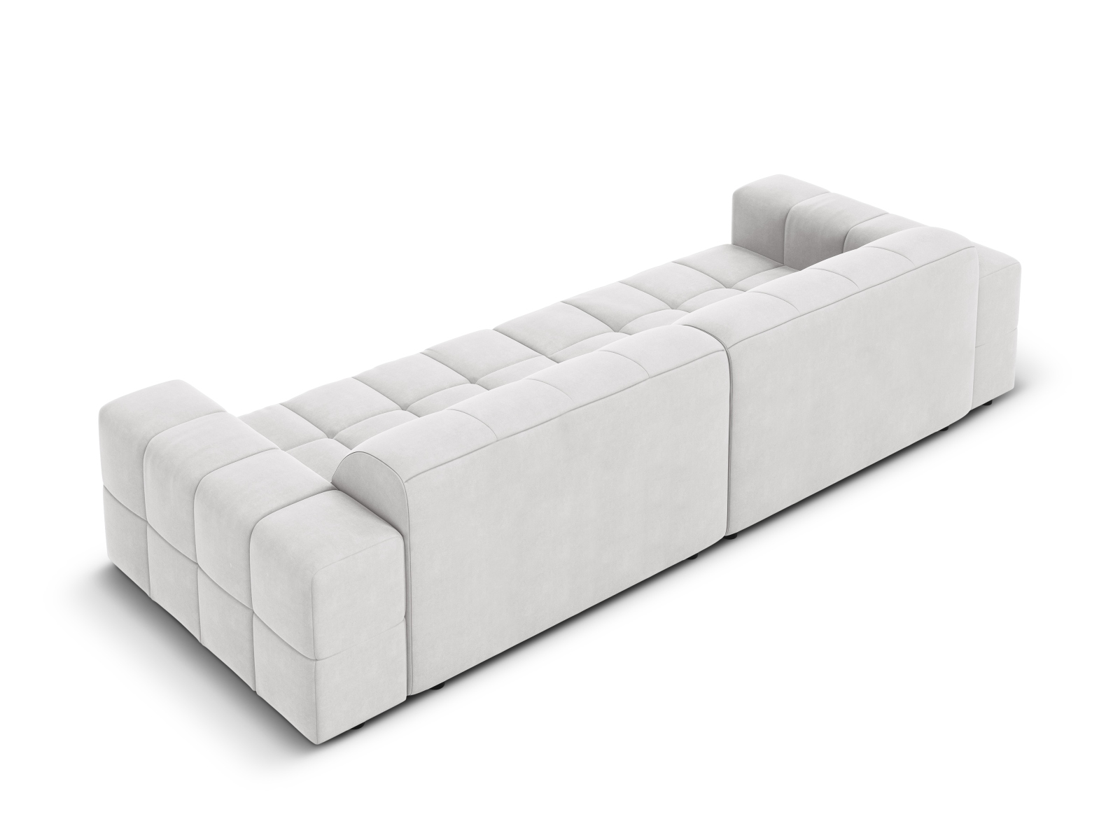 Cosmopolitan Design Sofa Chicago 4-Sitzer Samt Bluvel Silber