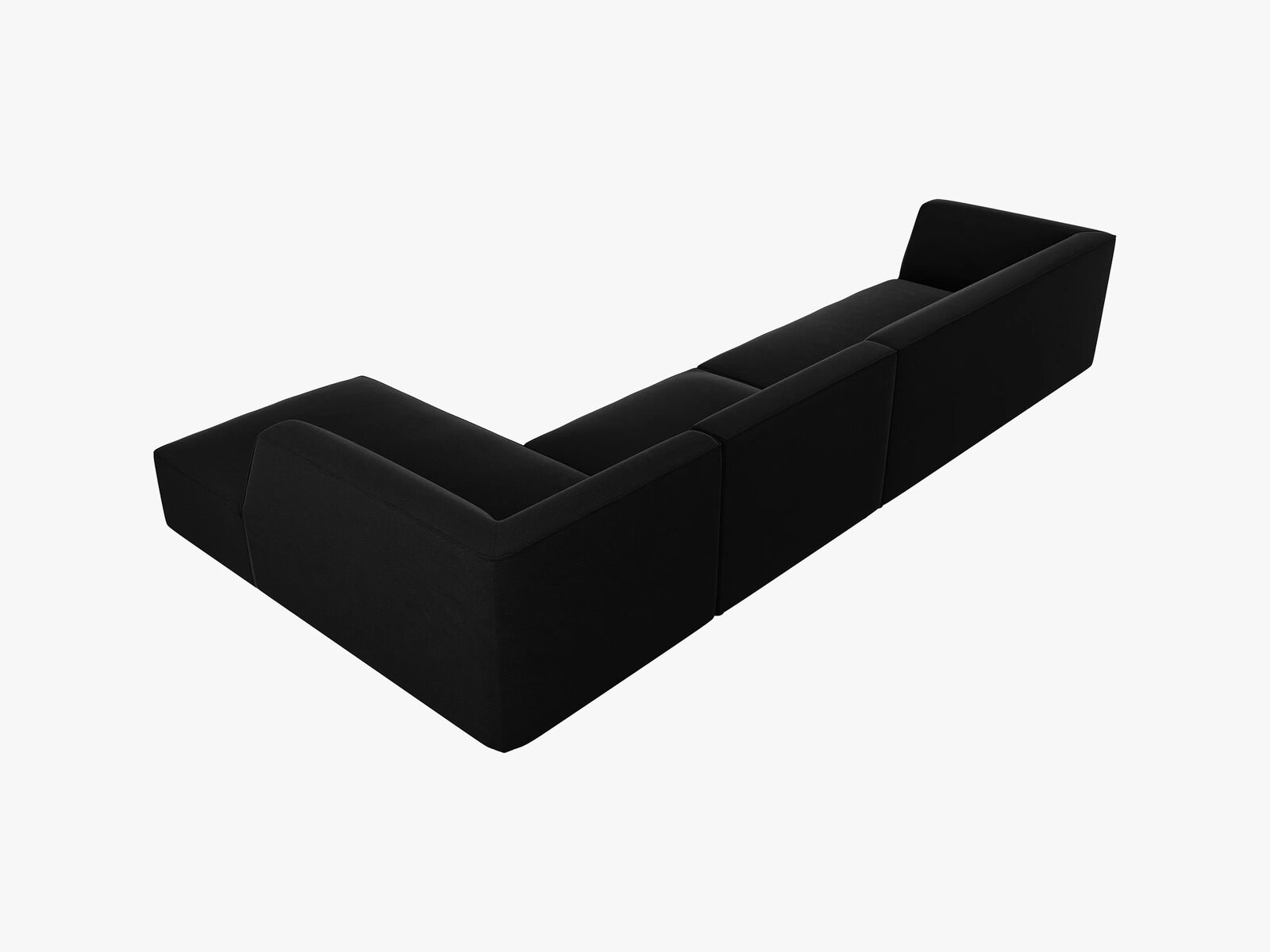 Micadoni Ecksofa Ruby 5-Sitzer Rechts Samt Salvador Schwarz