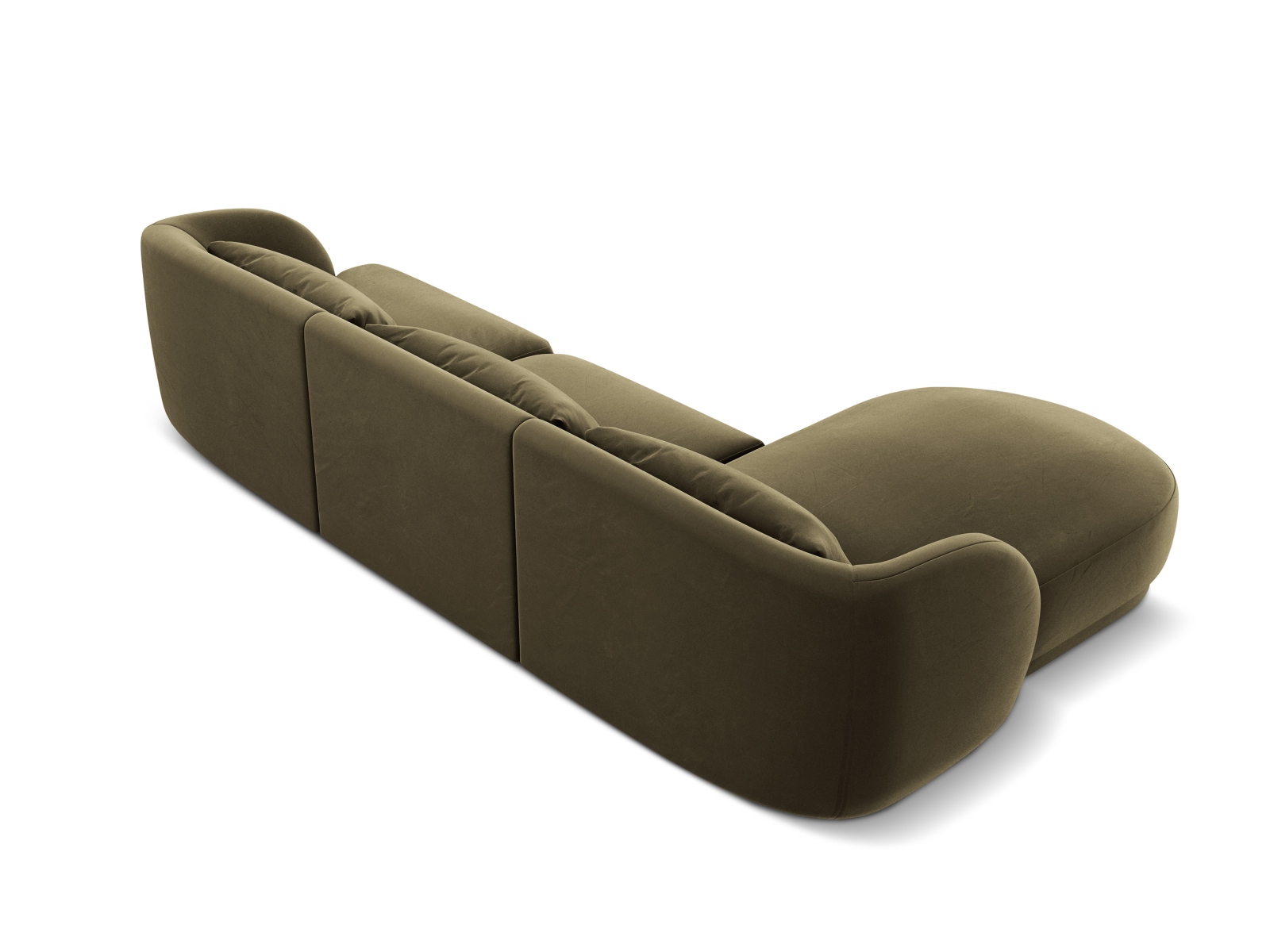 Cosmopolitan Design Ecksofa Tulum 4-Sitzer Samt Bluvel Grün Links